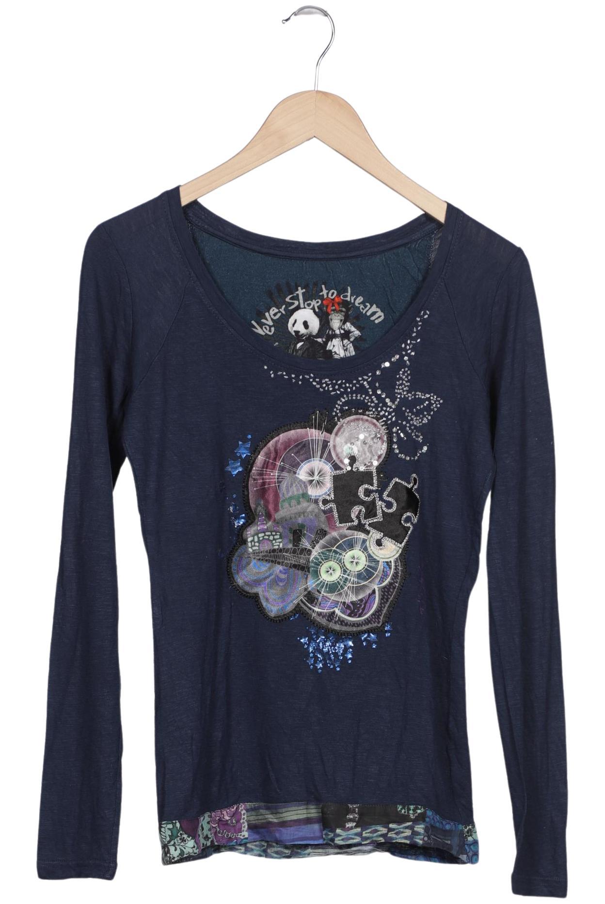 

Desigual Damen Langarmshirt, marineblau, Gr. 38