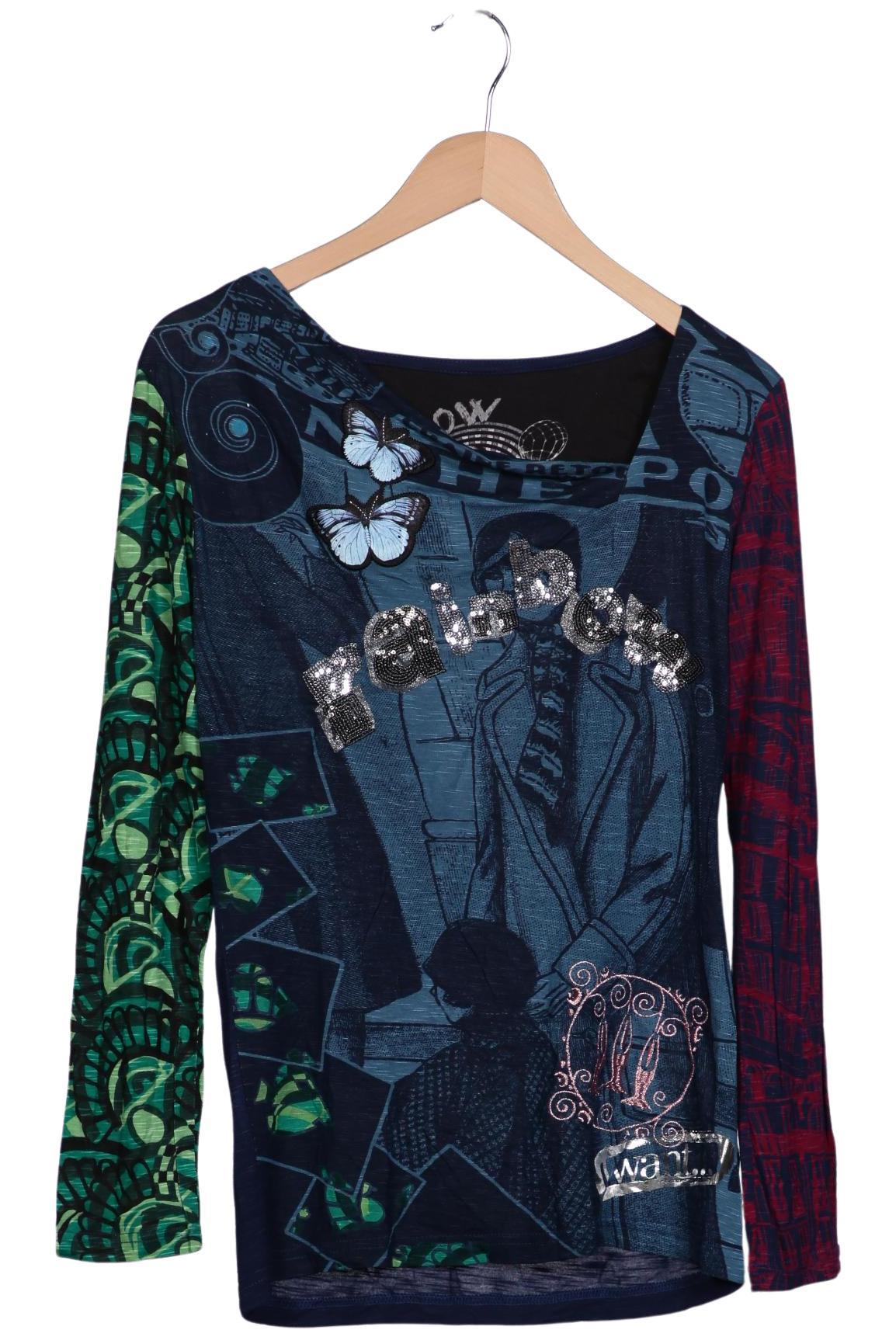 

Desigual Damen Langarmshirt, blau, Gr. 42