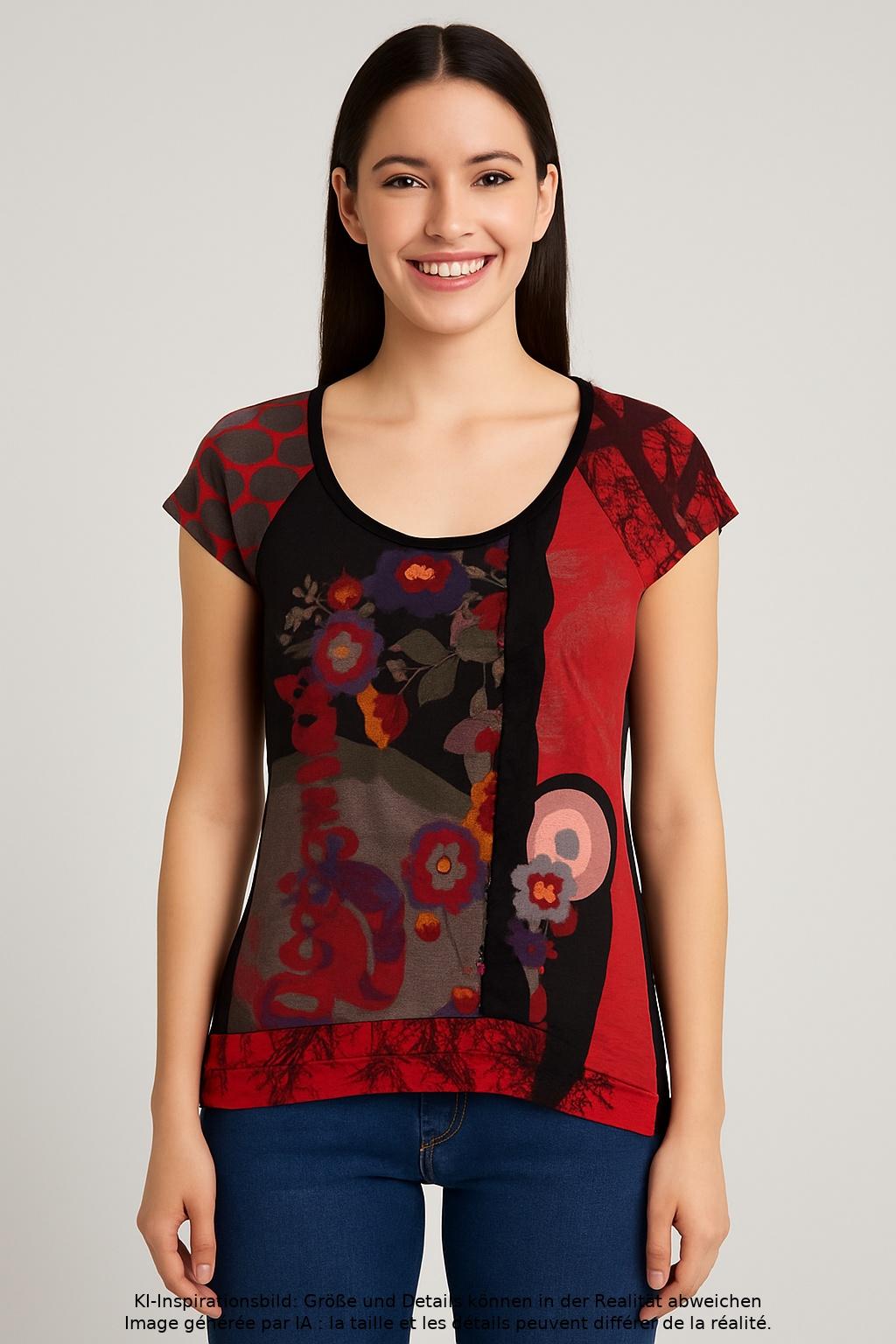 

Desigual Damen T-Shirt, mehrfarbig, Gr. 34