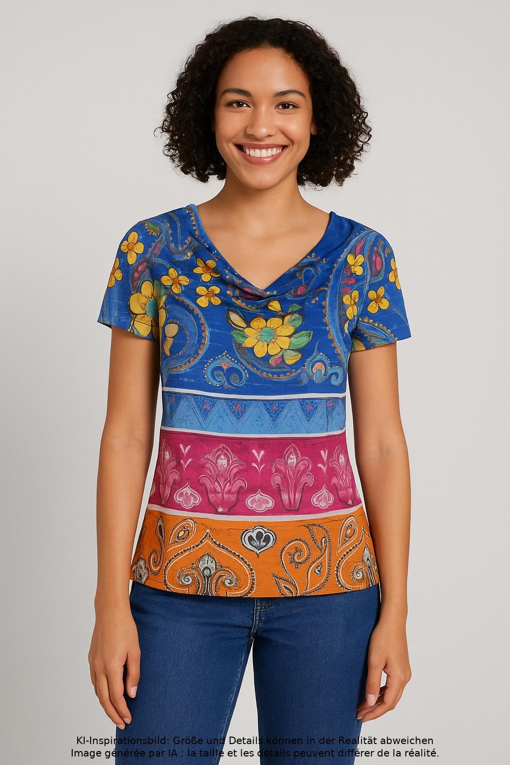 

Desigual Damen T-Shirt, mehrfarbig, Gr. 36