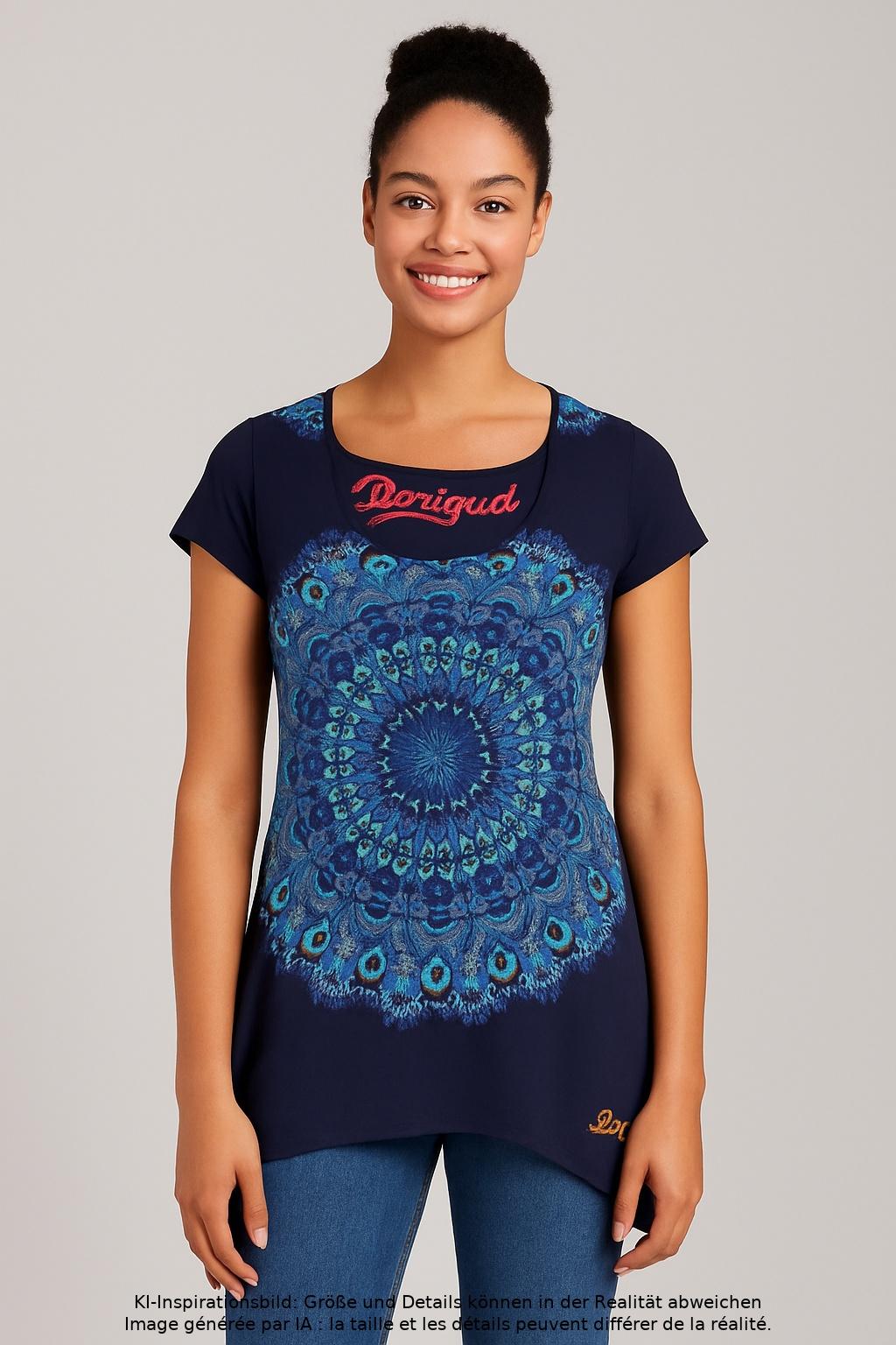 

Desigual Damen T-Shirt, marineblau, Gr. 36