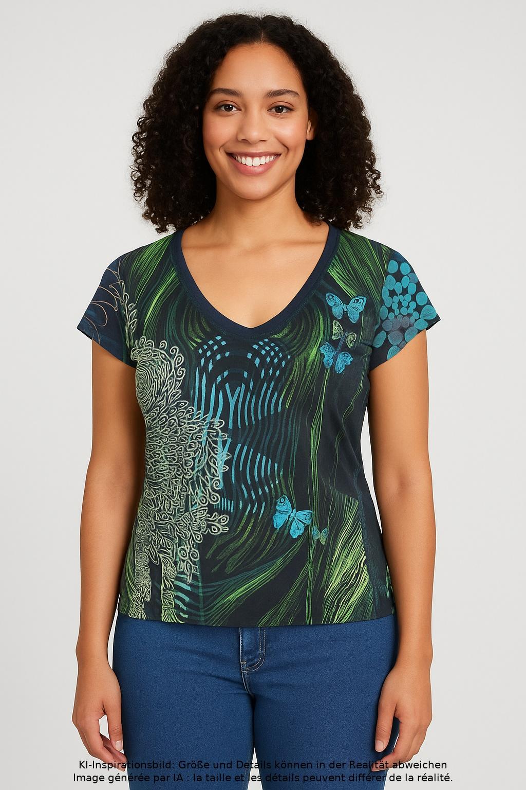 

Desigual Damen T-Shirt, marineblau, Gr. 44