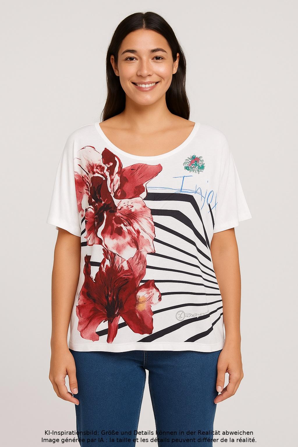 

Desigual Damen T-Shirt, weiß, Gr. 42