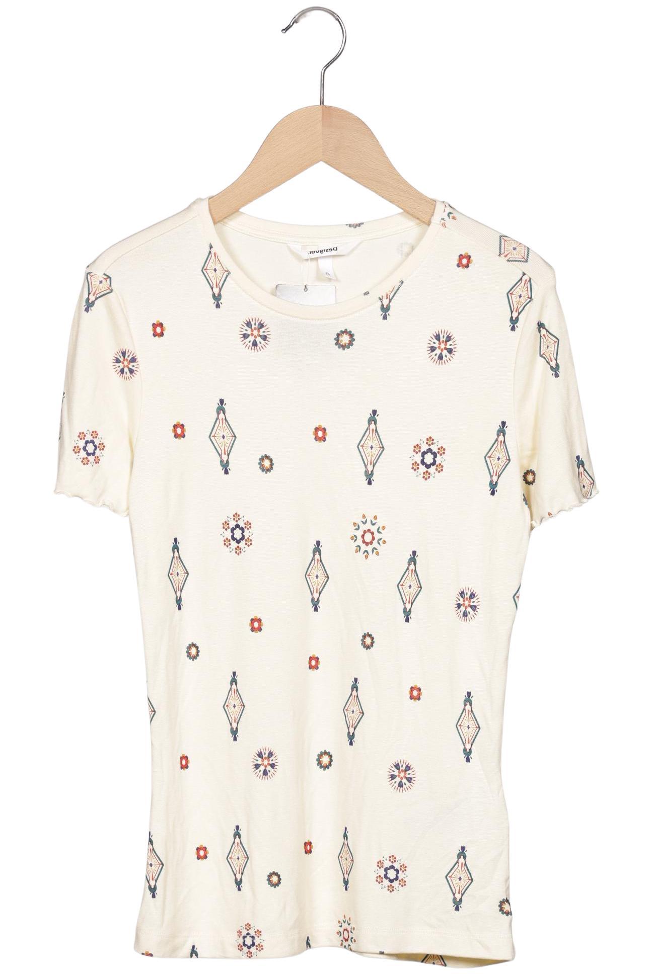 

Desigual Damen T-Shirt, cremeweiß, Gr. 36