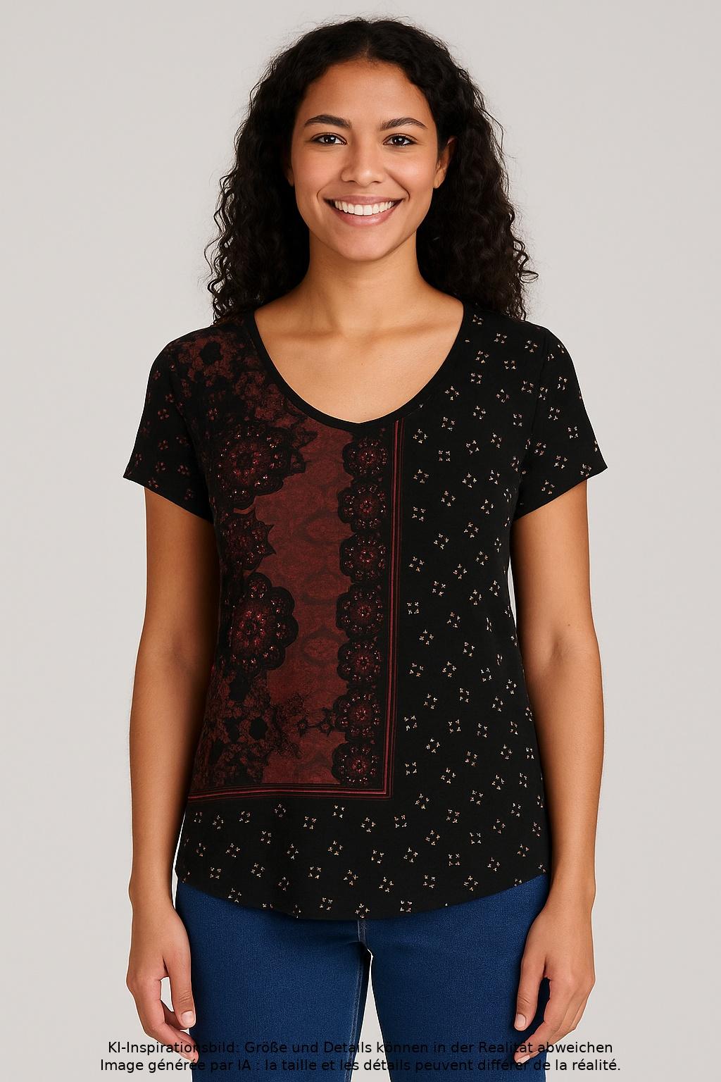 

Desigual Damen T-Shirt, schwarz, Gr. 34