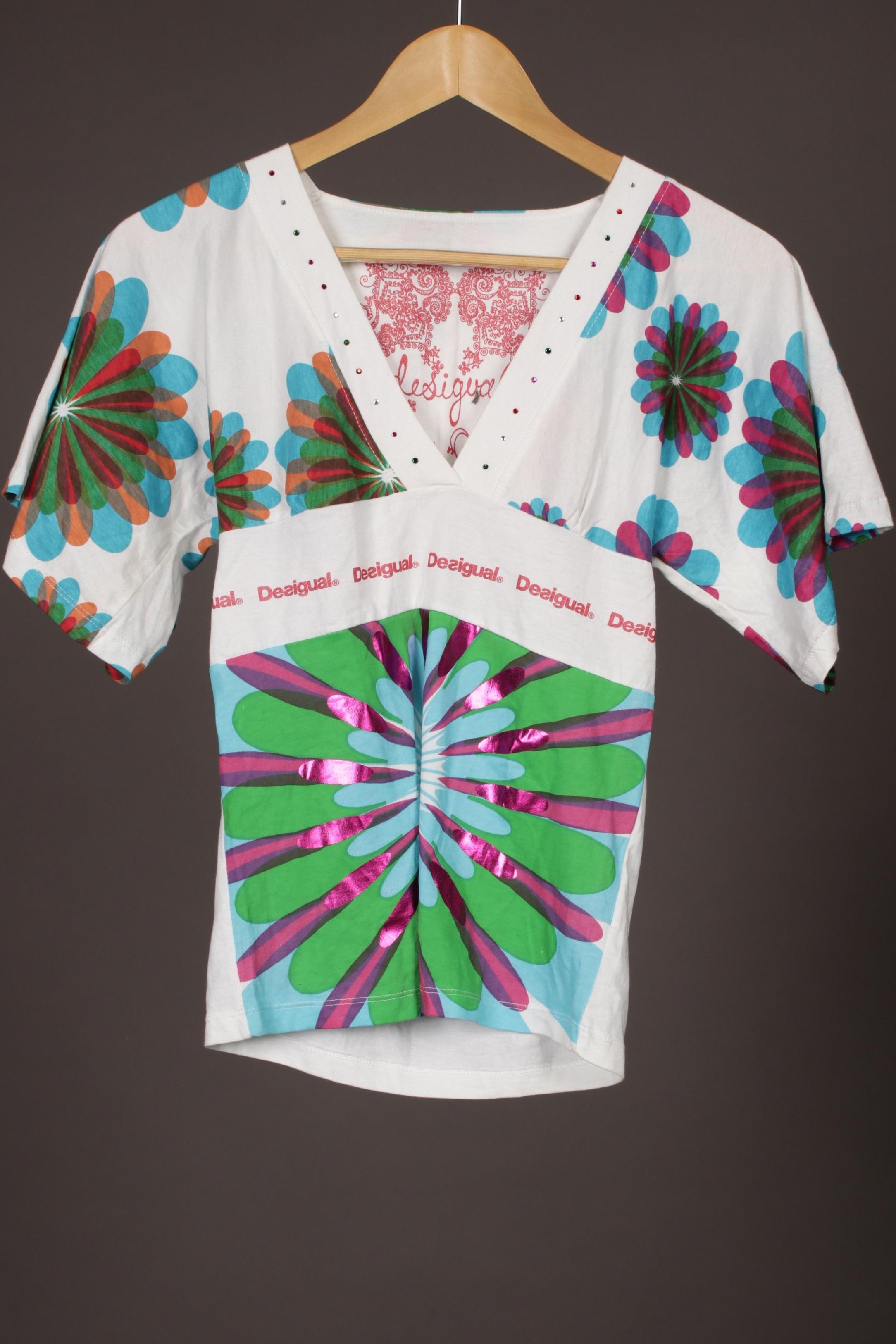 

Desigual Damen T-Shirt, weiß, Gr.