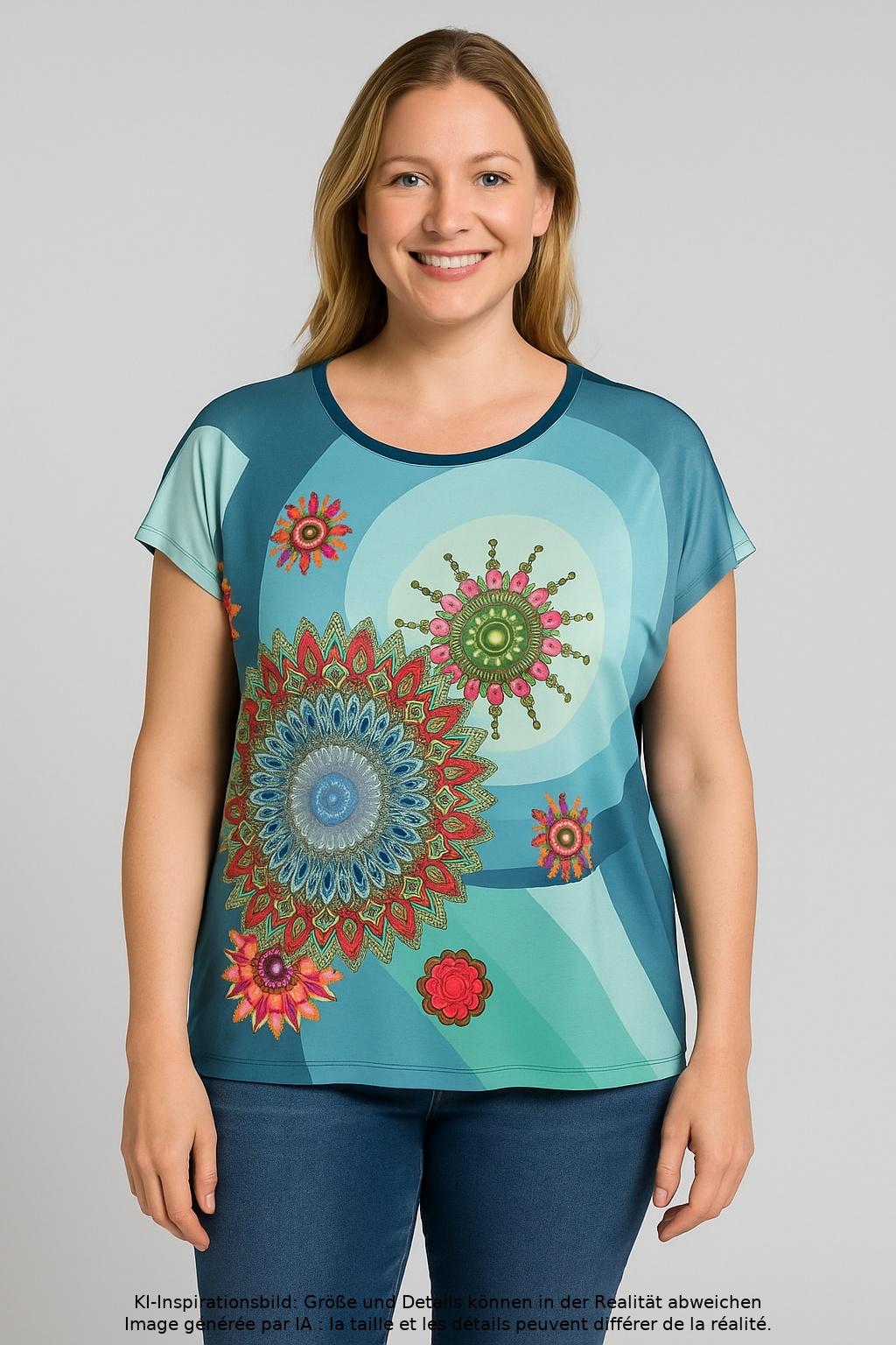 

Desigual Damen T-Shirt, türkis, Gr. 42