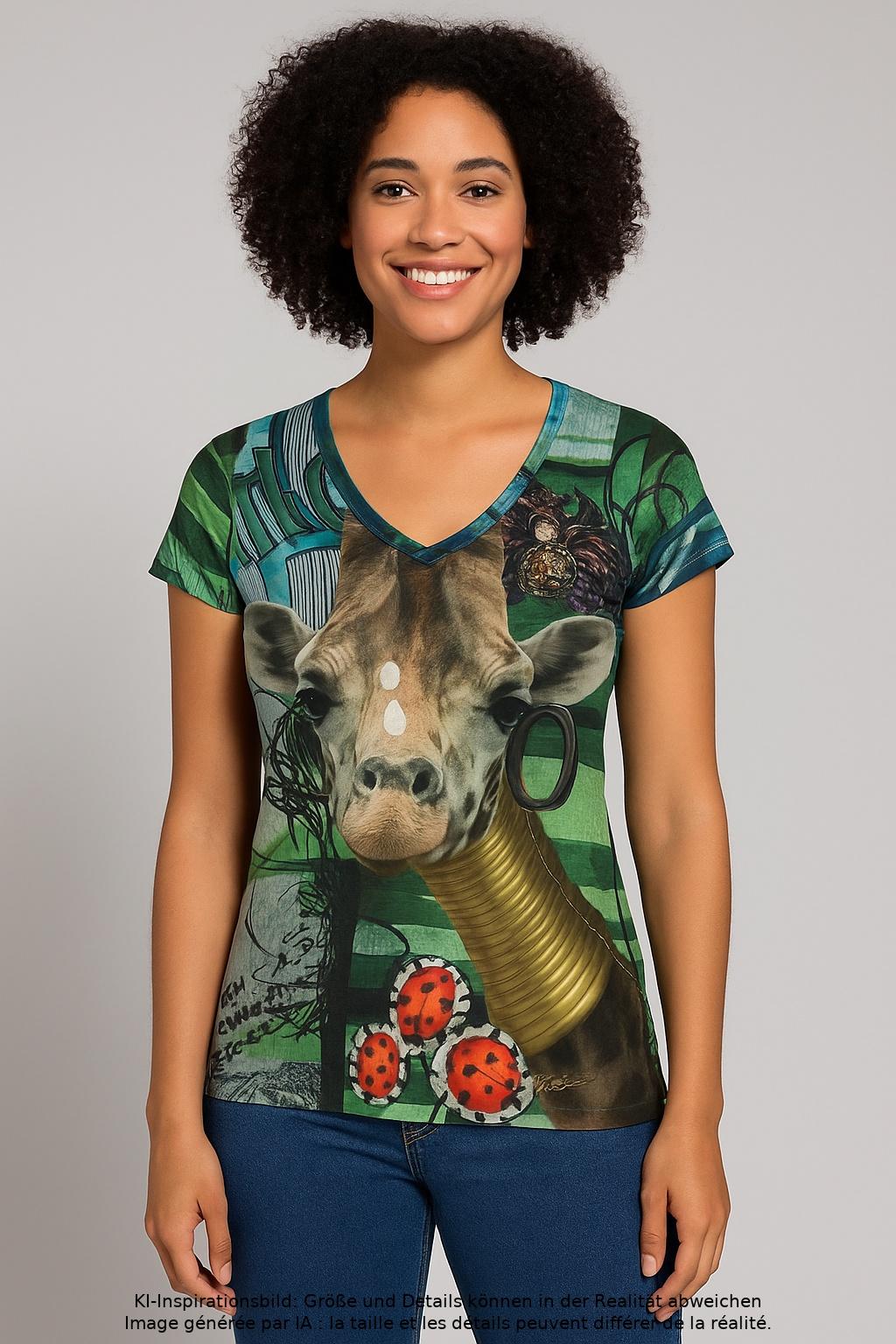 

Desigual Damen T-Shirt, grün, Gr. 42