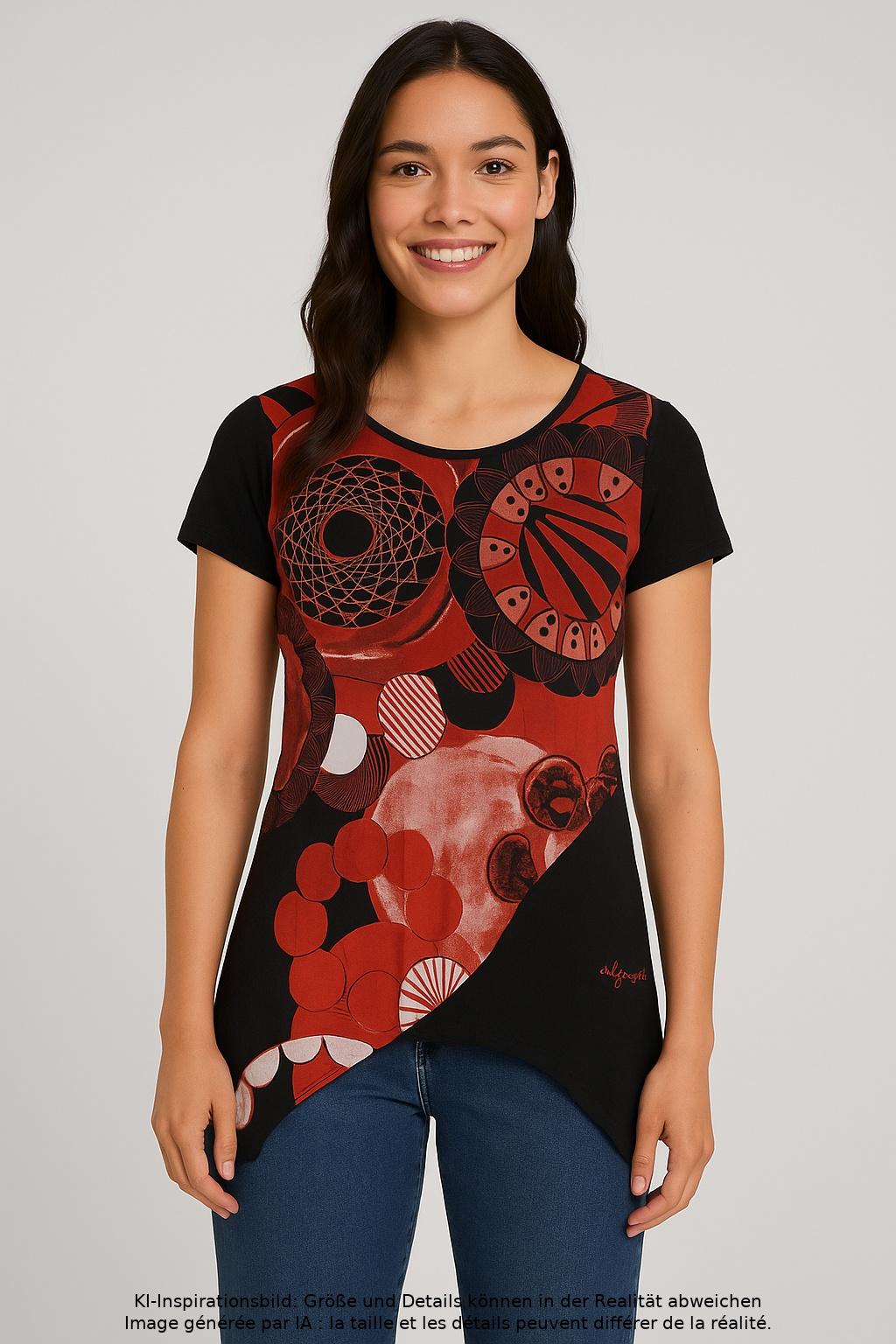 

Desigual Damen T-Shirt, mehrfarbig, Gr. 42