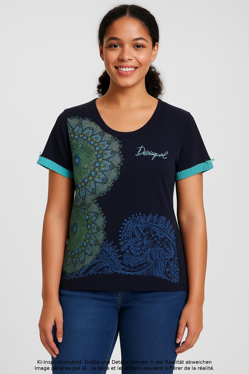 

Desigual Damen T-Shirt, marineblau, Gr. 42