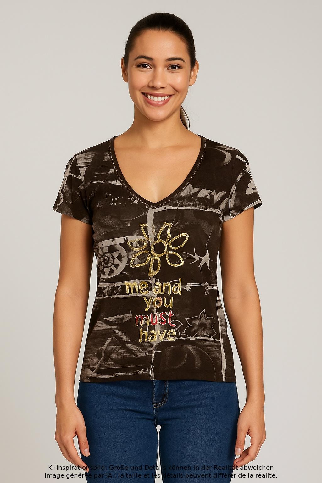 

Desigual Damen T-Shirt, mehrfarbig, Gr. 36