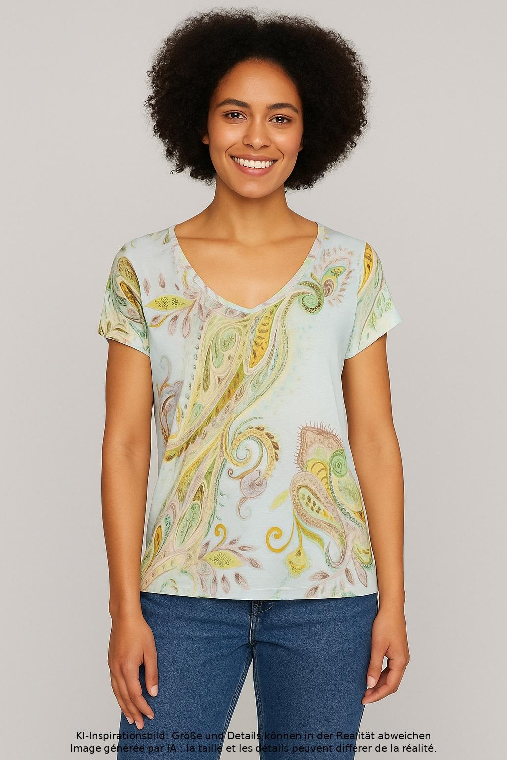 

Desigual Damen T-Shirt, mehrfarbig, Gr. 36