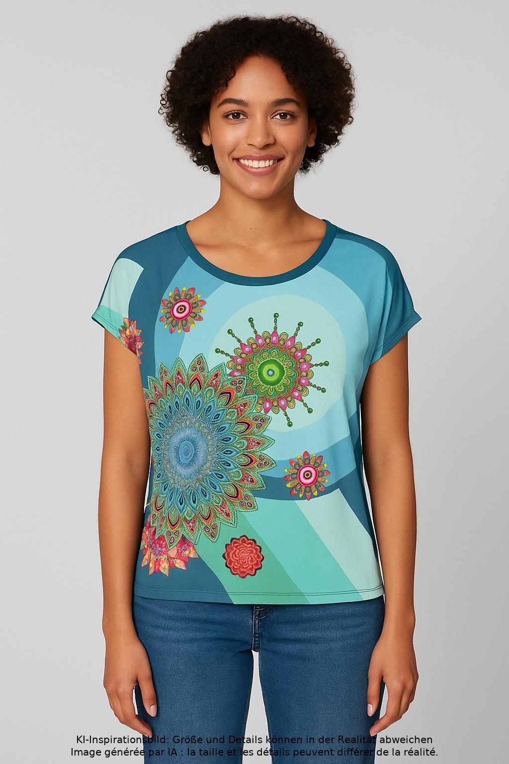 

Desigual Damen T-Shirt, türkis, Gr. 38