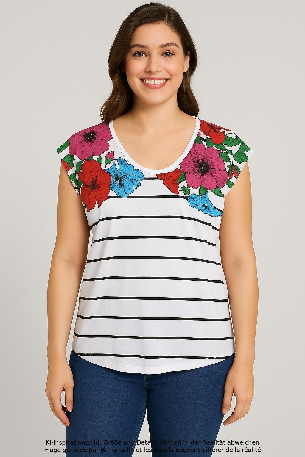 

Desigual Damen T-Shirt, mehrfarbig, Gr. 44