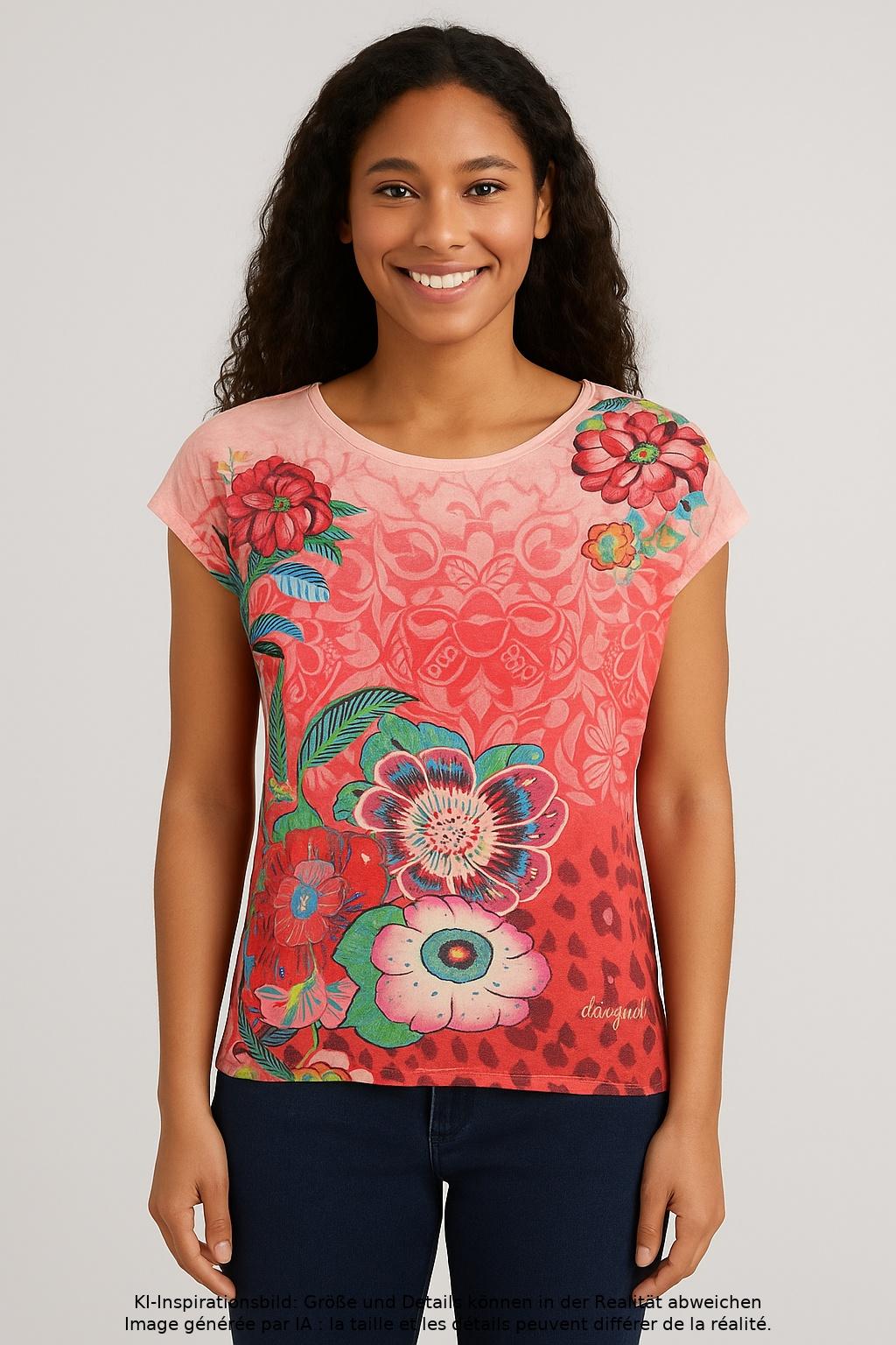 

Desigual Damen T-Shirt, mehrfarbig, Gr. 36