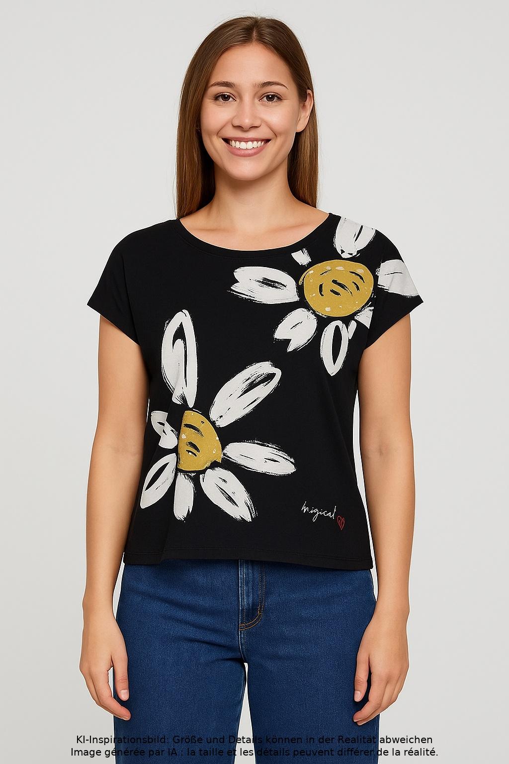 

Desigual Damen T-Shirt, mehrfarbig, Gr. 42