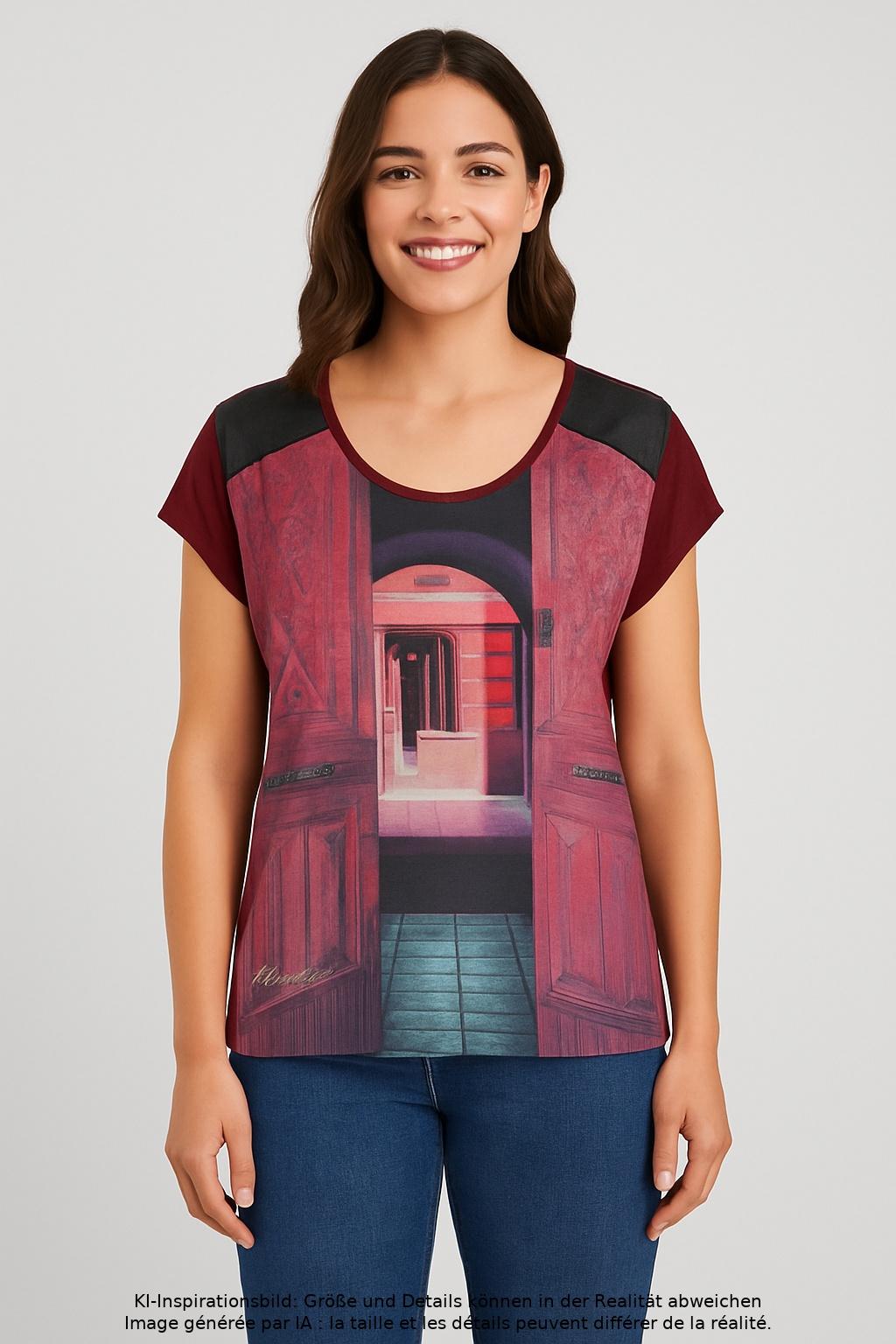 

Desigual Damen T-Shirt, bordeaux, Gr. 42