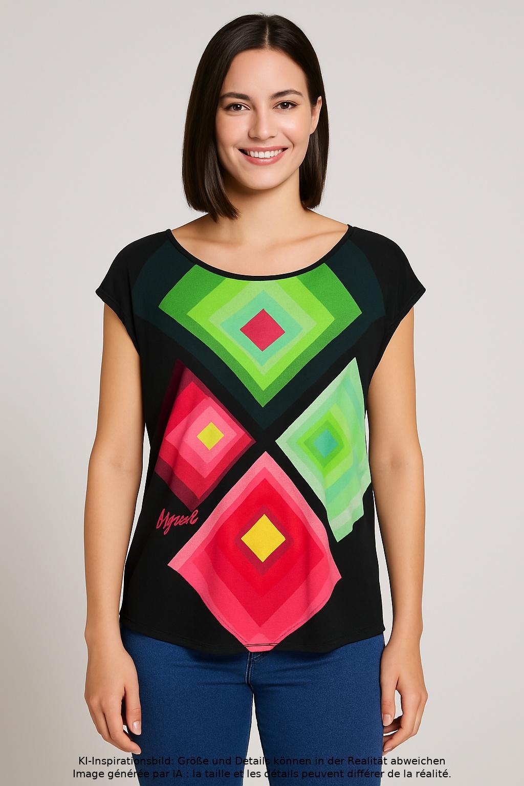 

Desigual Damen T-Shirt, mehrfarbig, Gr. 36