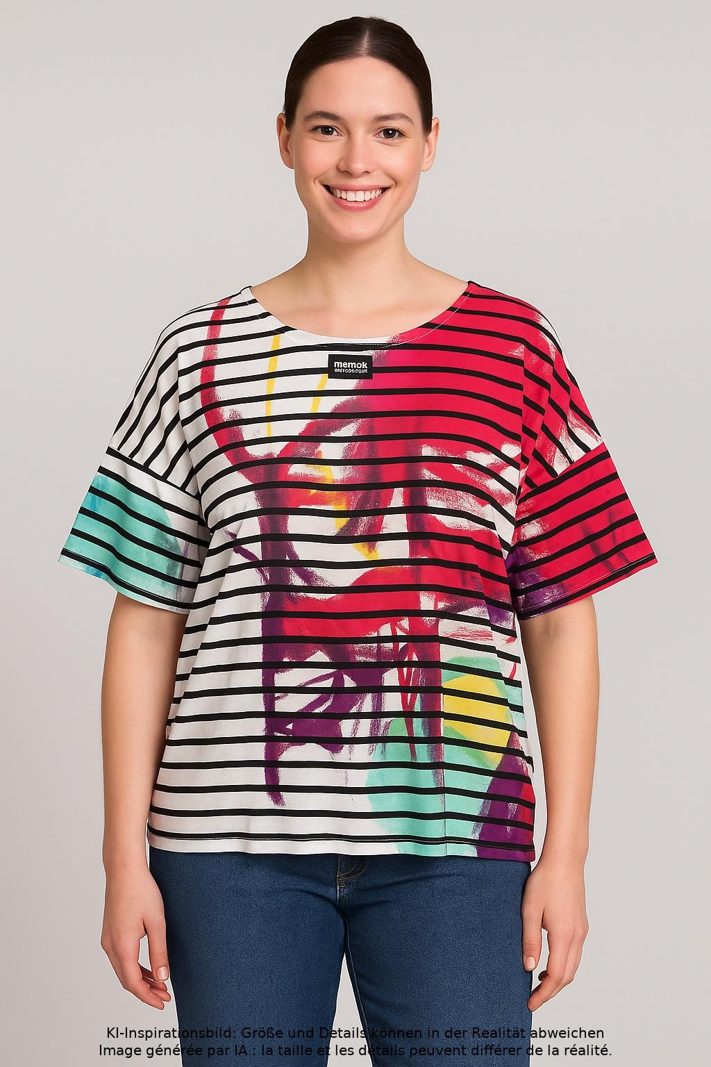 

Desigual Damen T-Shirt, mehrfarbig, Gr. 44