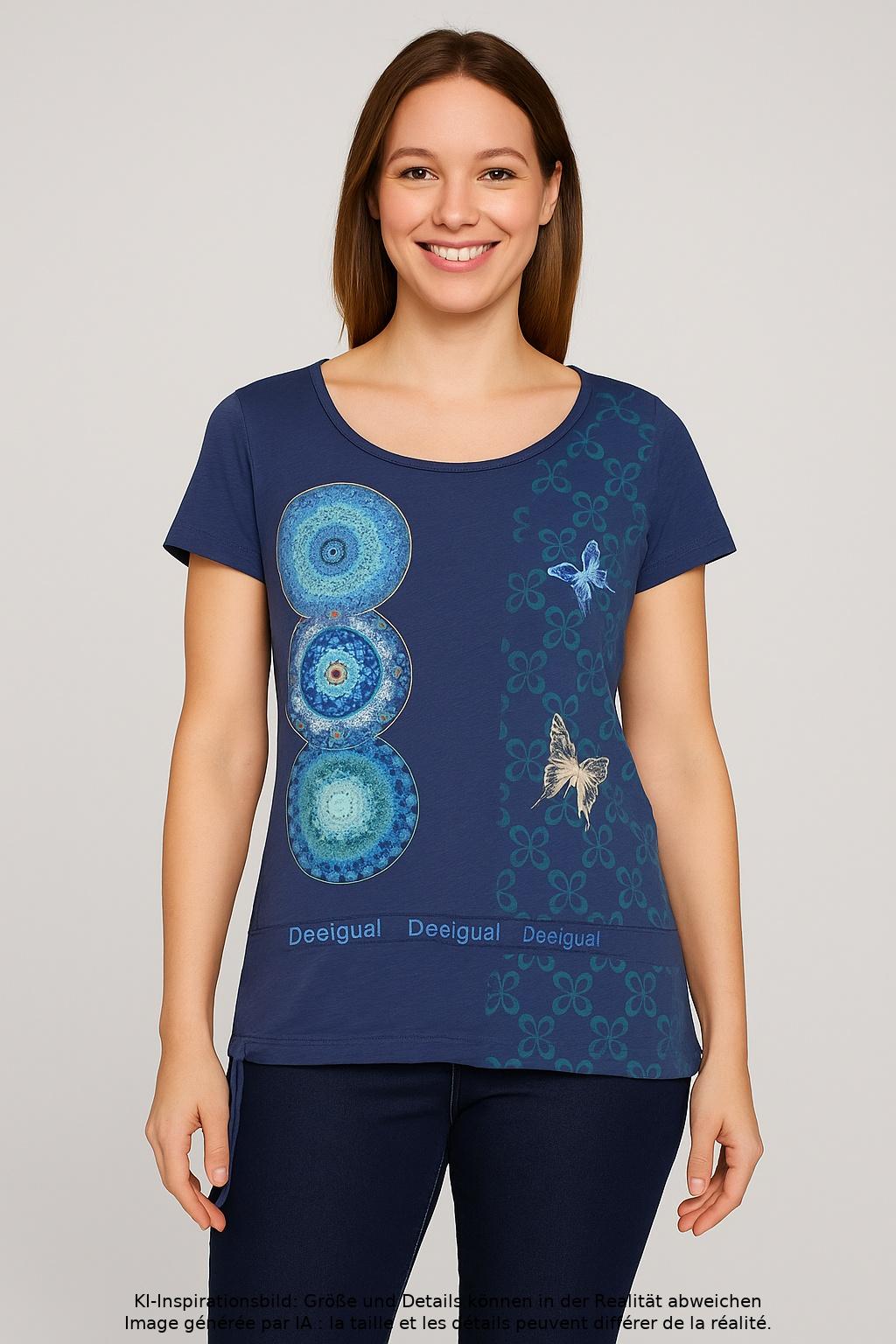 

Desigual Damen T-Shirt, marineblau, Gr. 44