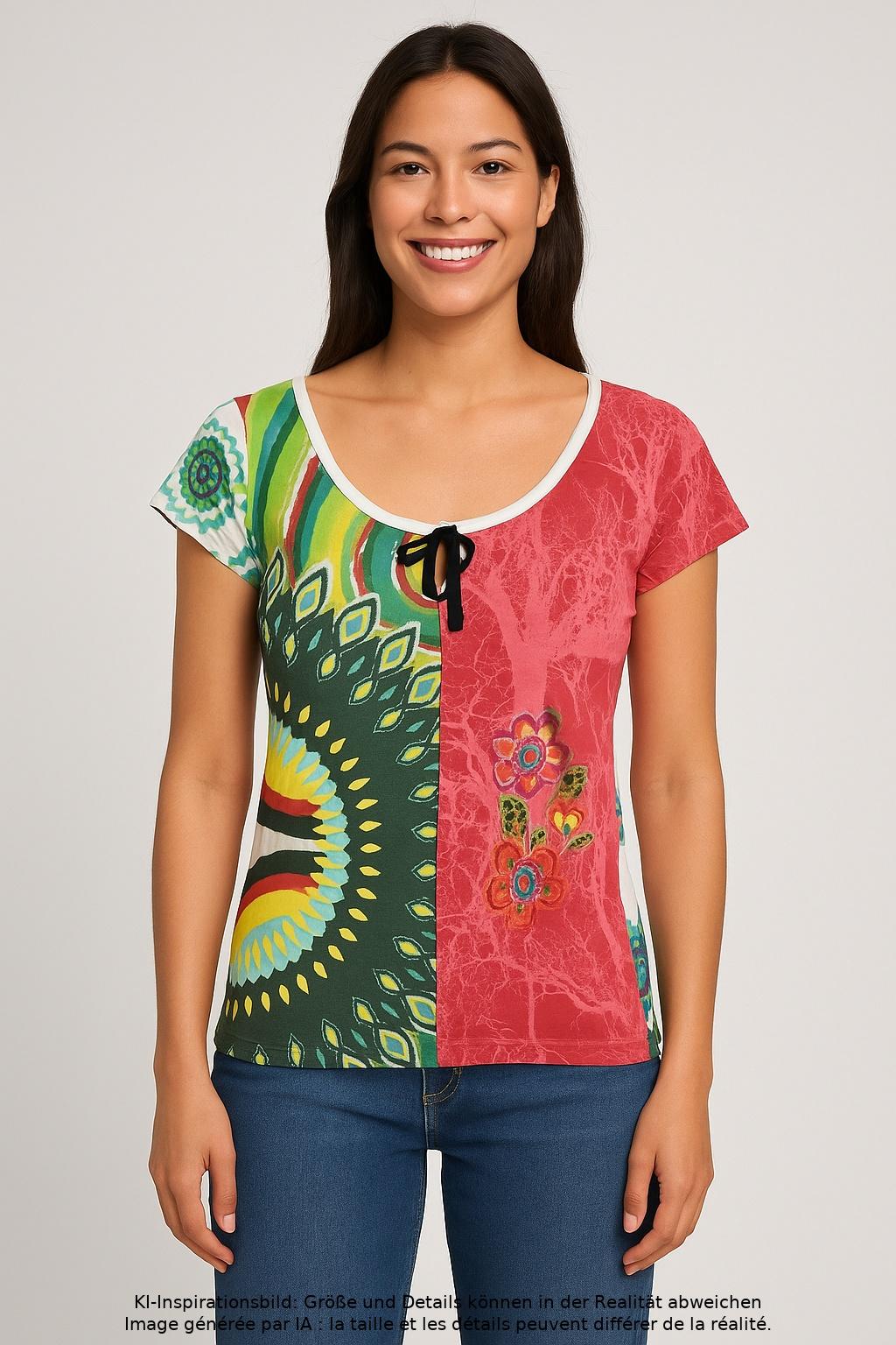 

Desigual Damen T-Shirt, mehrfarbig, Gr. 42