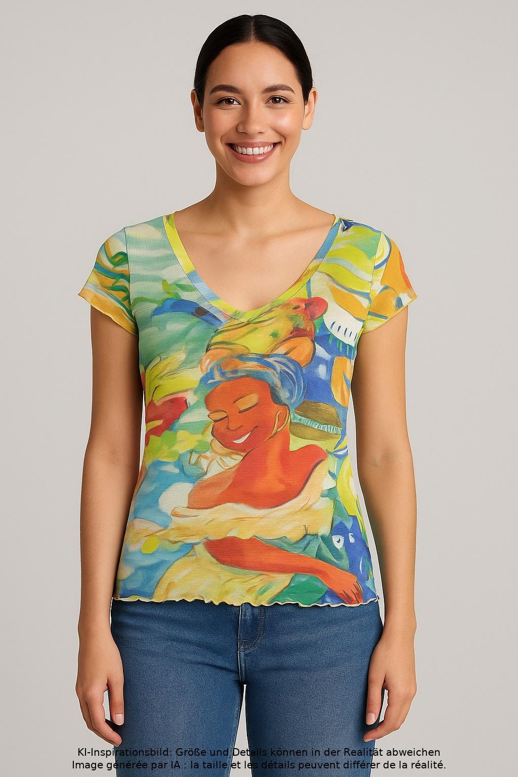 

Desigual Damen T-Shirt, mehrfarbig, Gr. 42