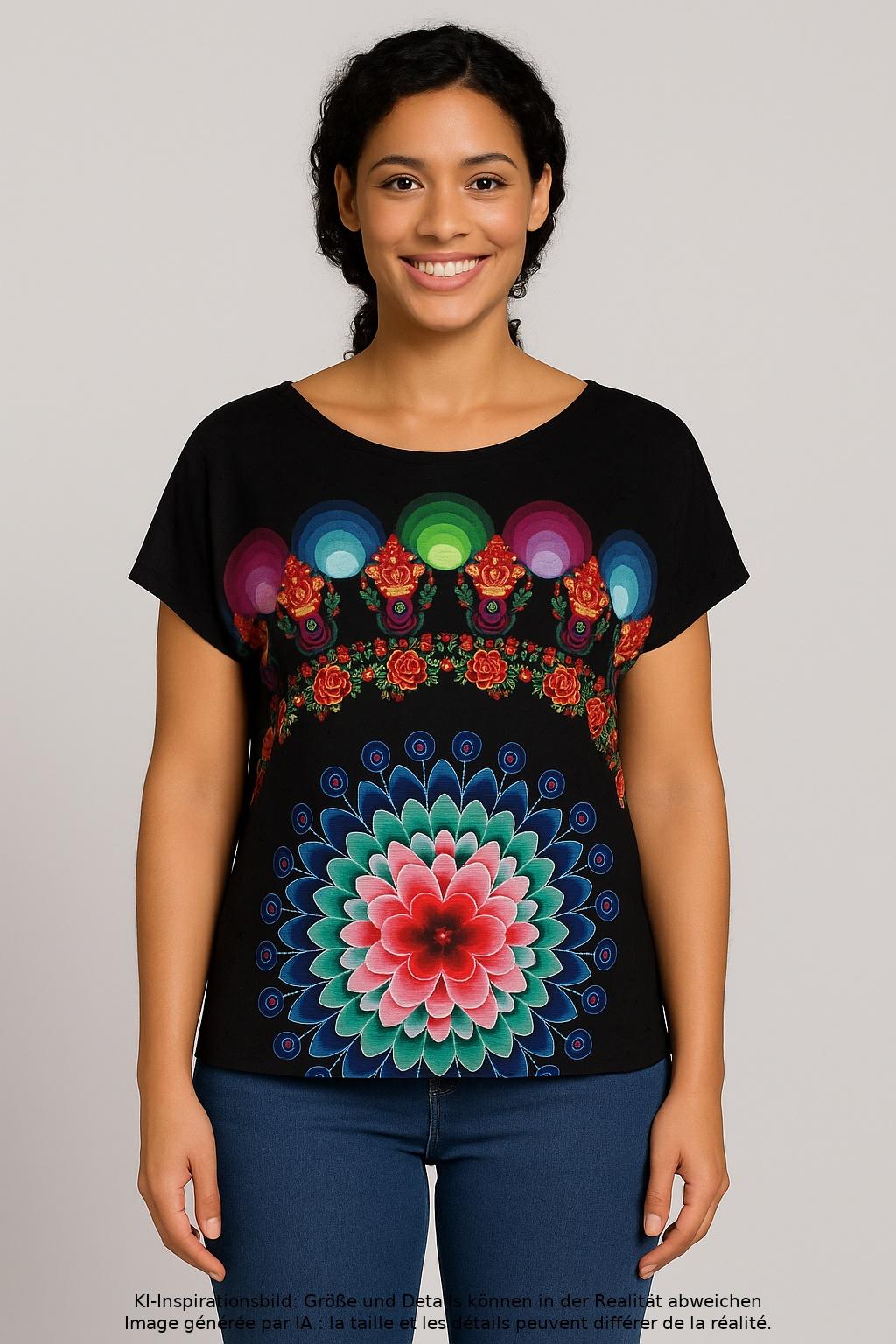 

Desigual Damen T-Shirt, schwarz, Gr. 38