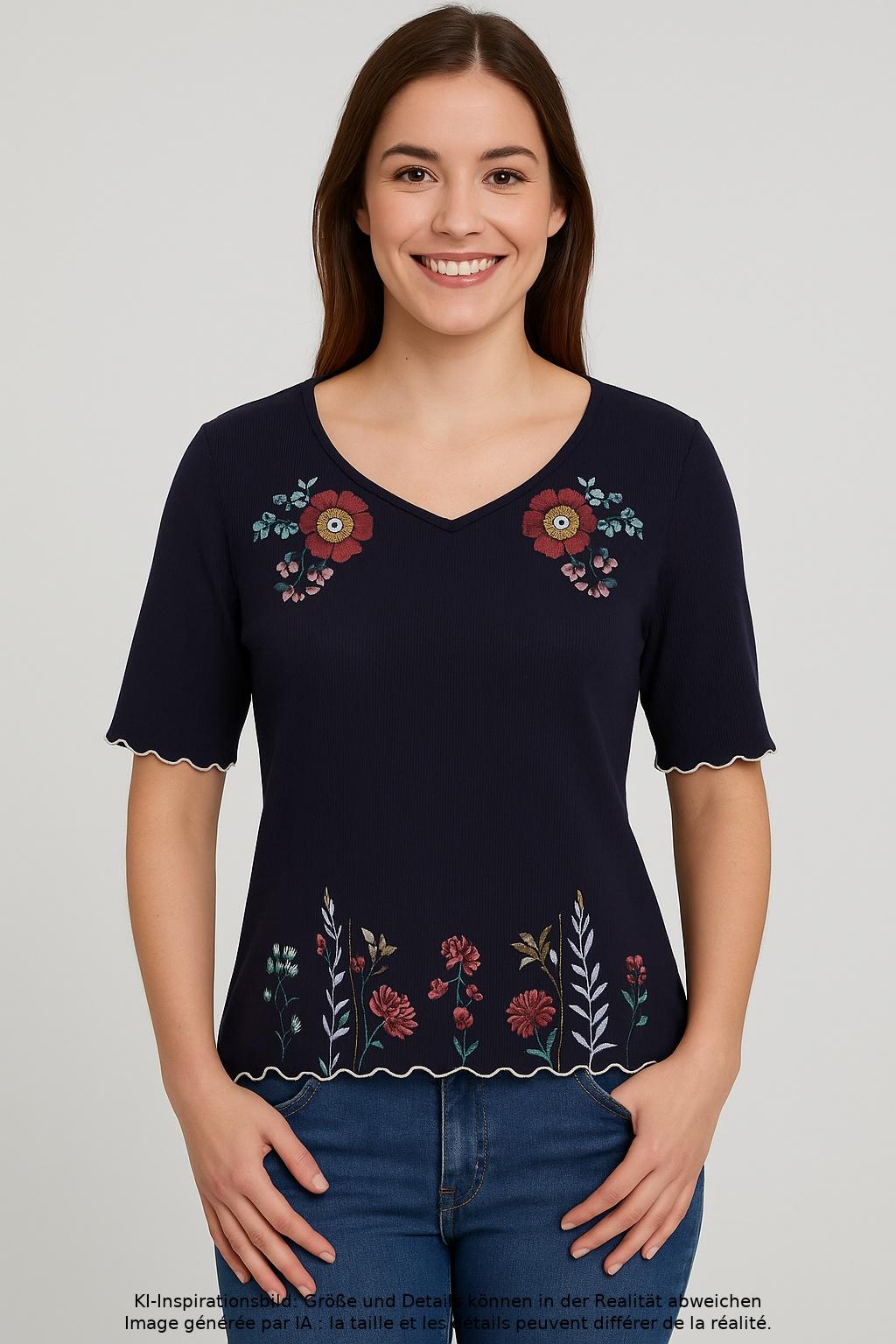 

Desigual Damen T-Shirt, marineblau, Gr. 36