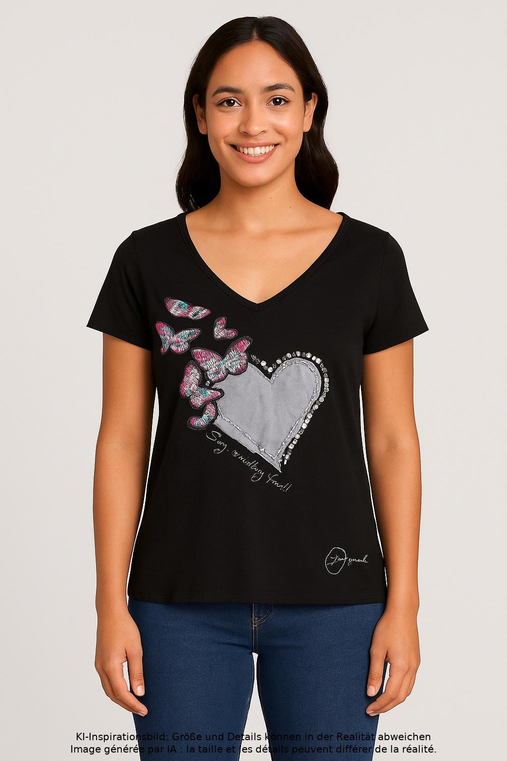 

Desigual Damen T-Shirt, schwarz, Gr. 44