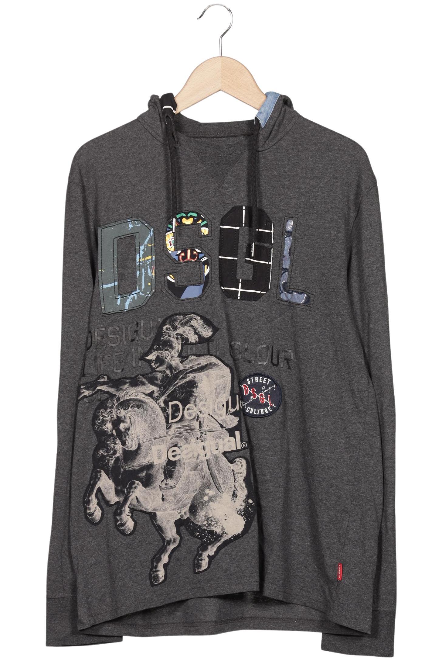 

Desigual Herren Kapuzenpullover, grau, Gr. 52