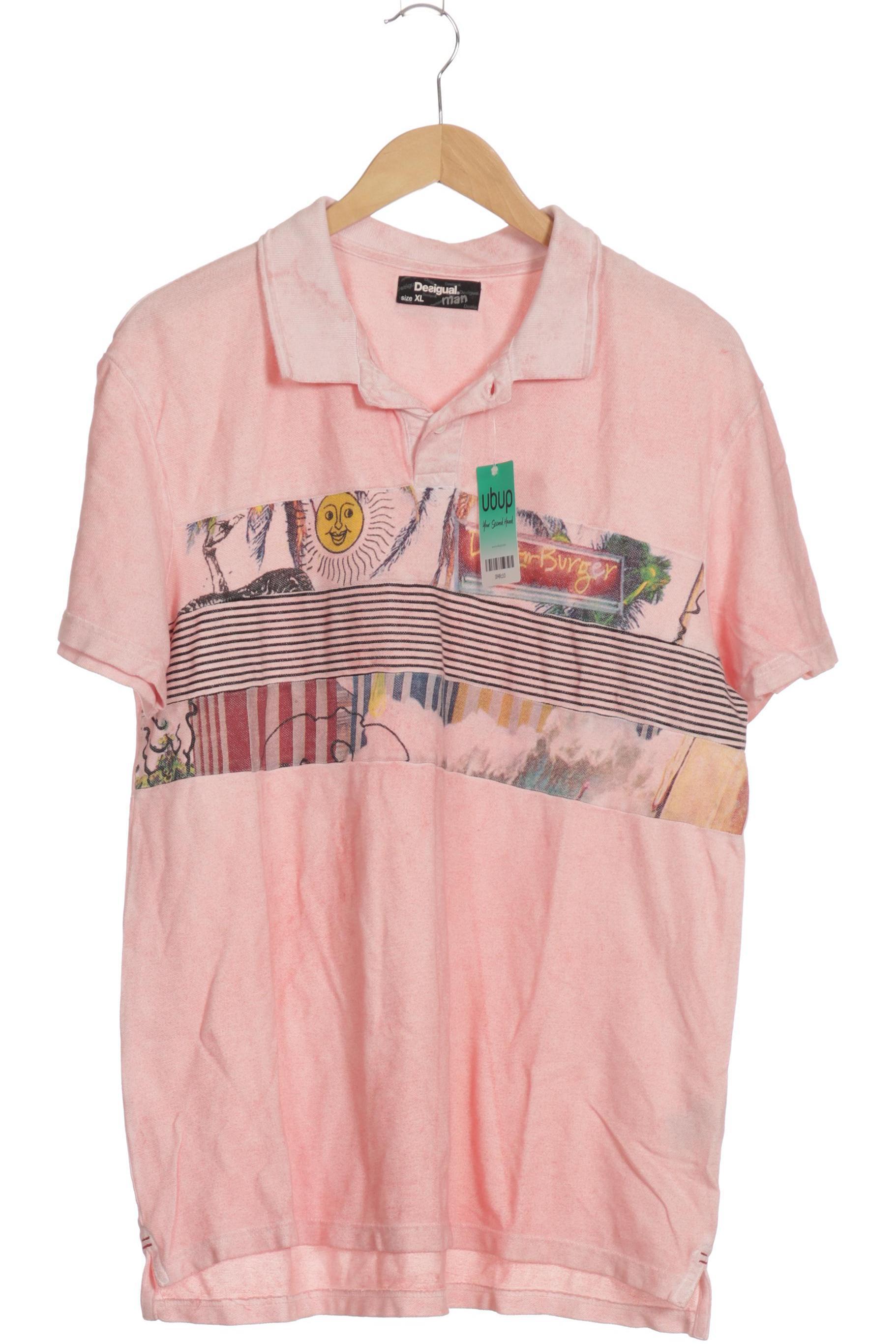 

Desigual Herren Poloshirt, pink, Gr.