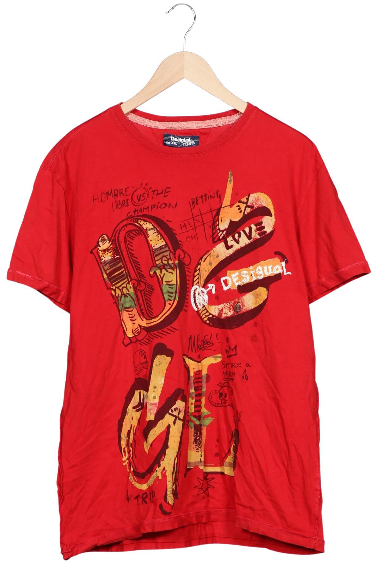

Desigual Herren T-Shirt, rot, Gr. 56