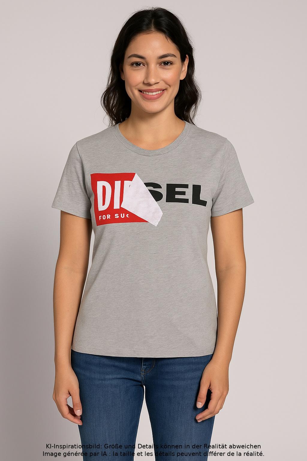 

Diesel Damen T-Shirt, grau, Gr. 36