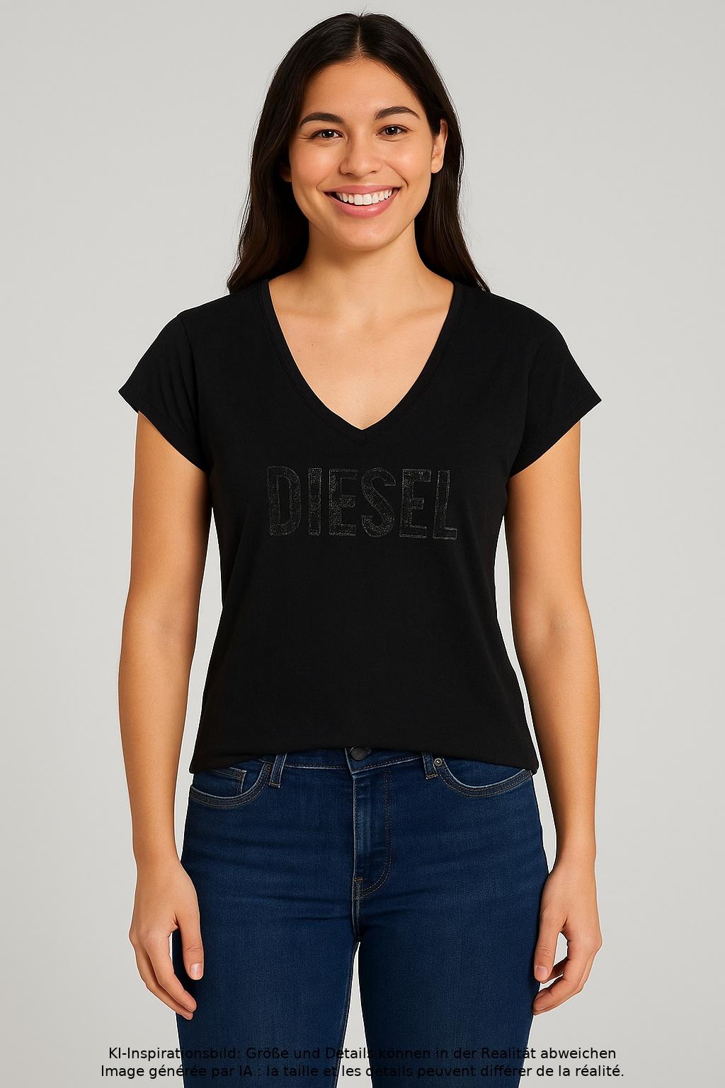 

Diesel Damen T-Shirt, schwarz, Gr. 42