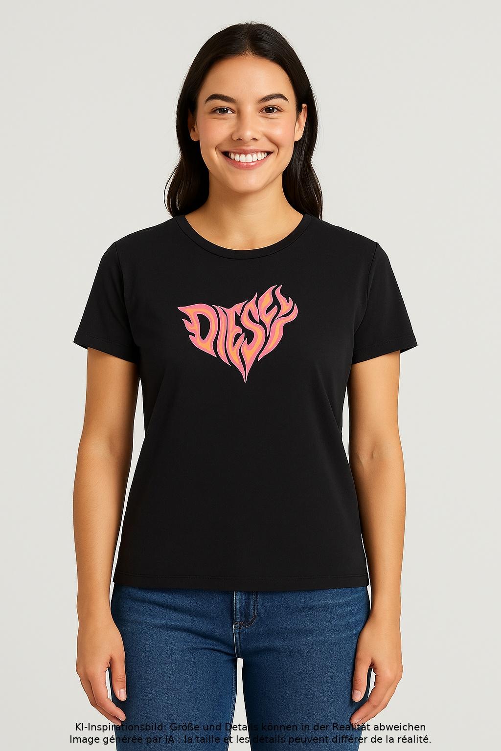 

Diesel Damen T-Shirt, schwarz, Gr. 38