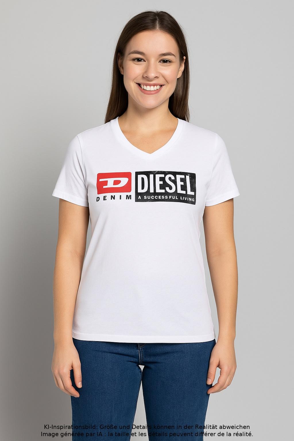 

Diesel Damen T-Shirt, weiß, Gr. 34