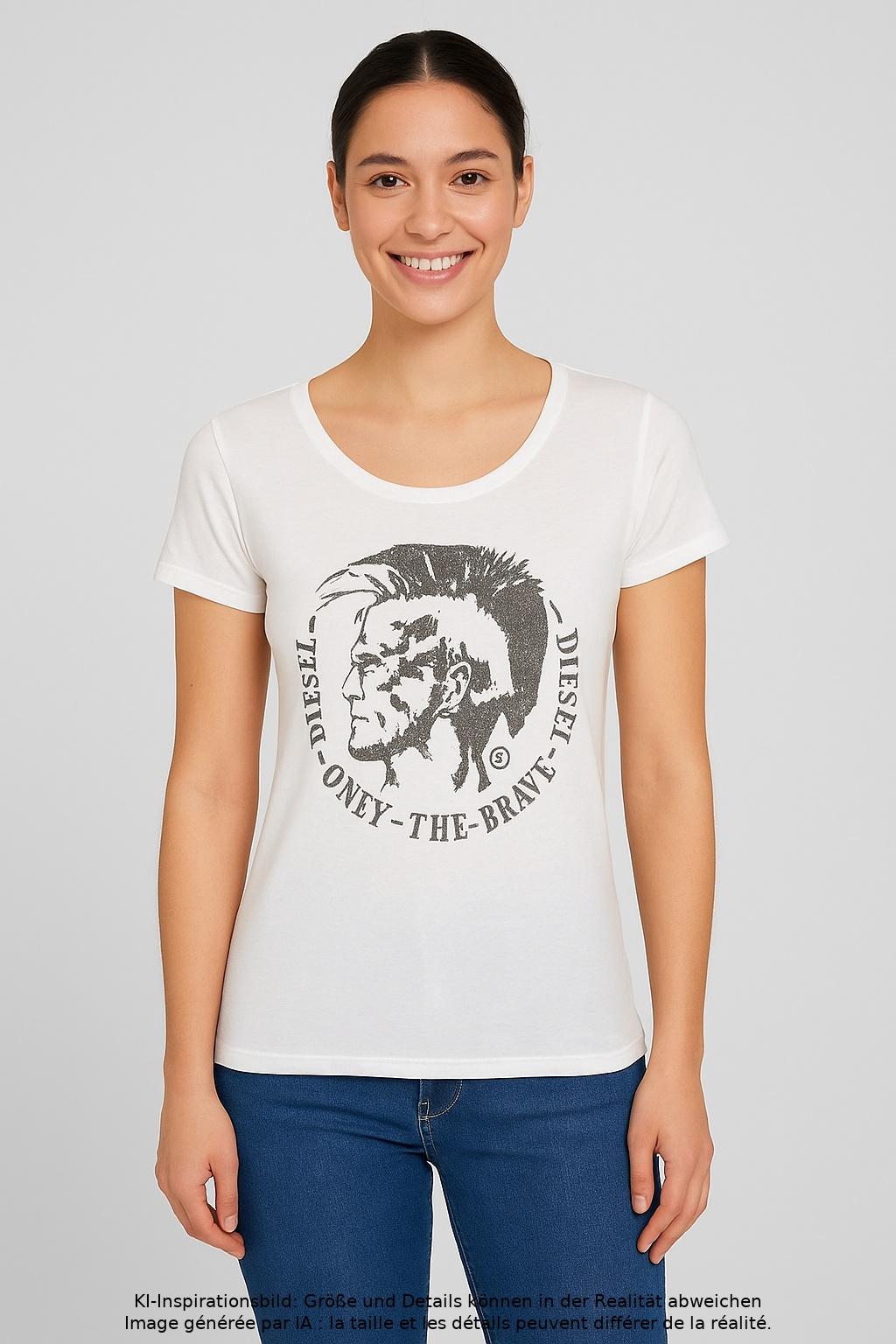 

Diesel Damen T-Shirt, weiß, Gr. 42