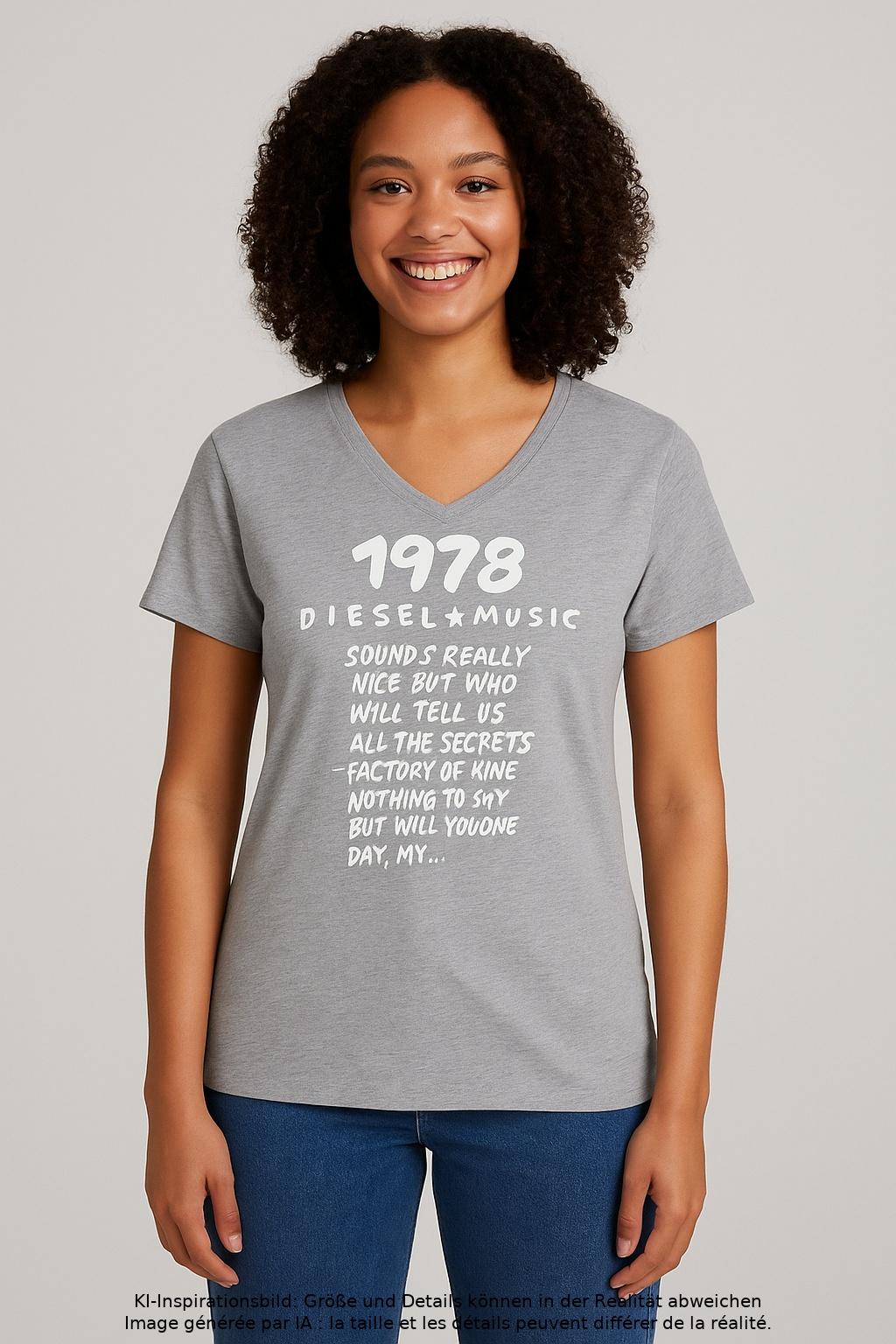 

Diesel Damen T-Shirt, grau, Gr. 42