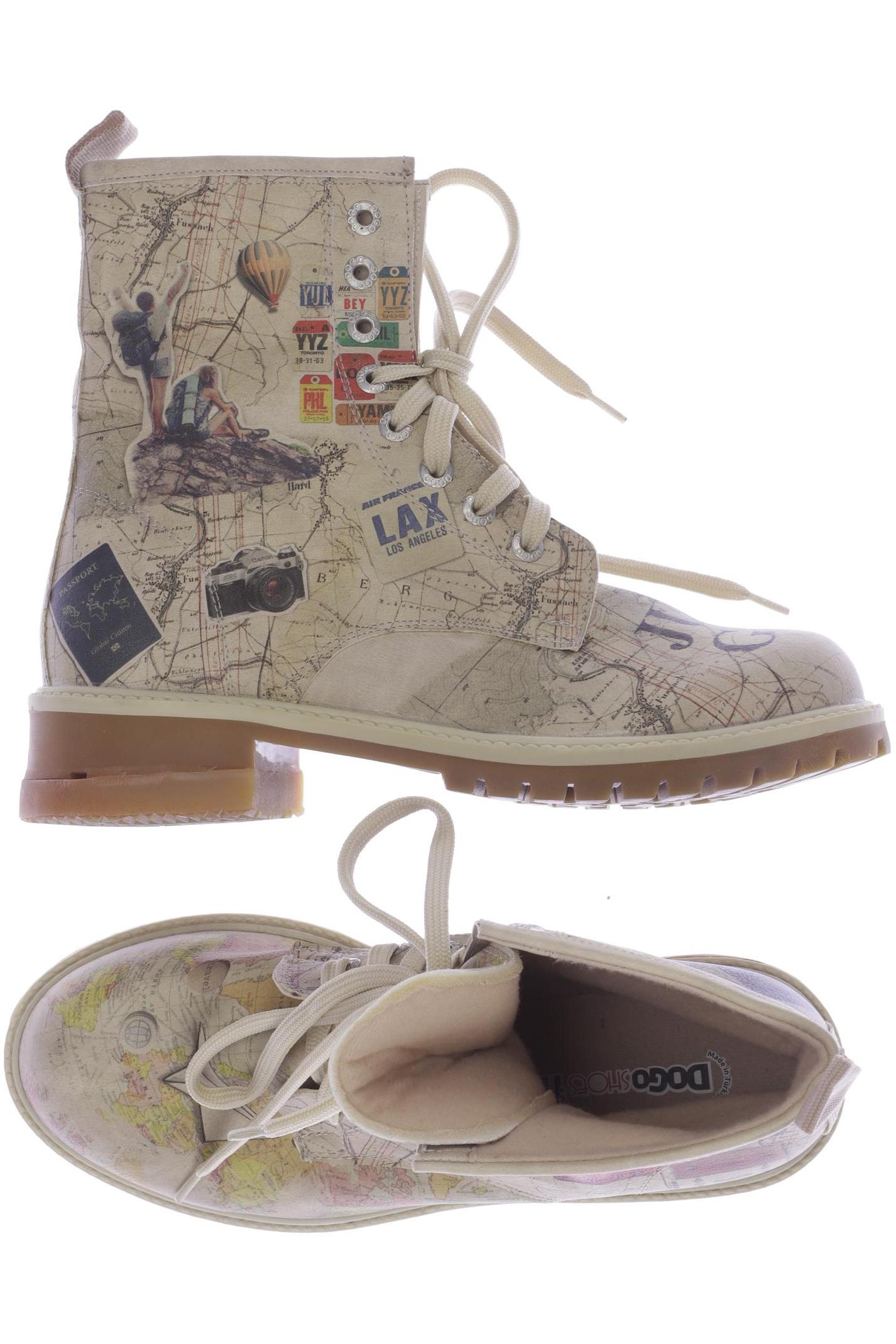 

Dogo Damen Stiefelette, beige, Gr. 38