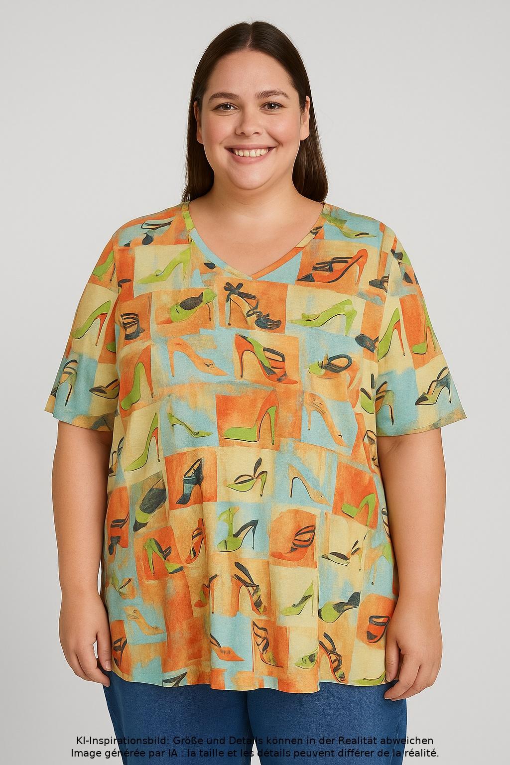 

Doris Streich Damen T-Shirt, mehrfarbig, Gr. 52