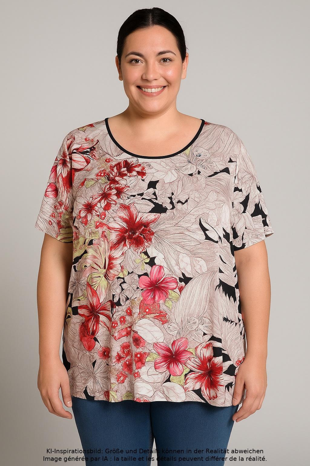 

Doris Streich Damen T-Shirt, mehrfarbig, Gr. 52