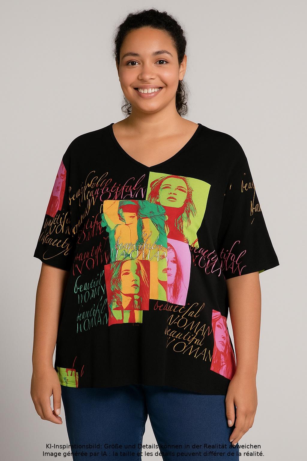 

Doris Streich Damen T-Shirt, schwarz, Gr. 50