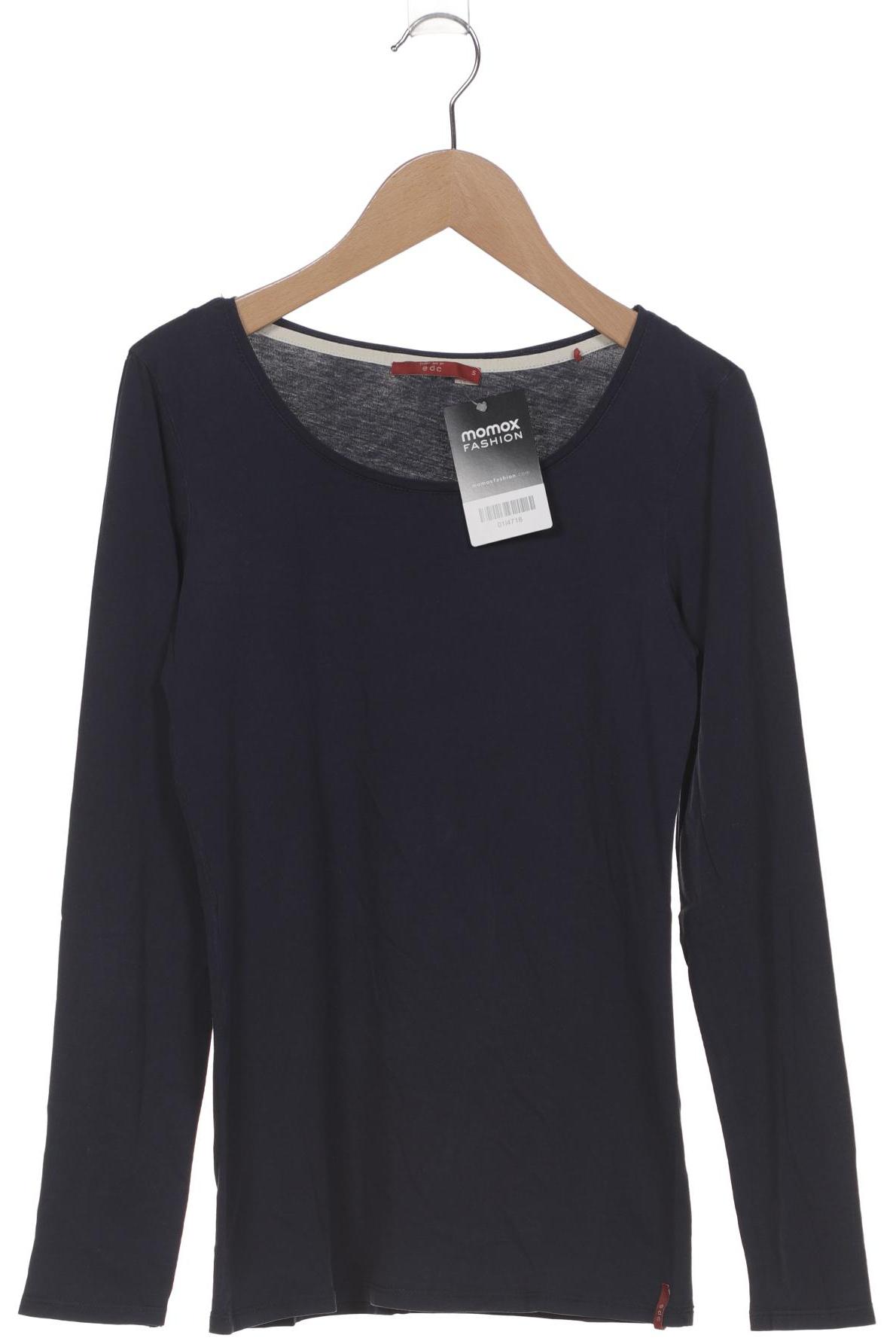 

edc by Esprit Damen Langarmshirt, marineblau, Gr. 36