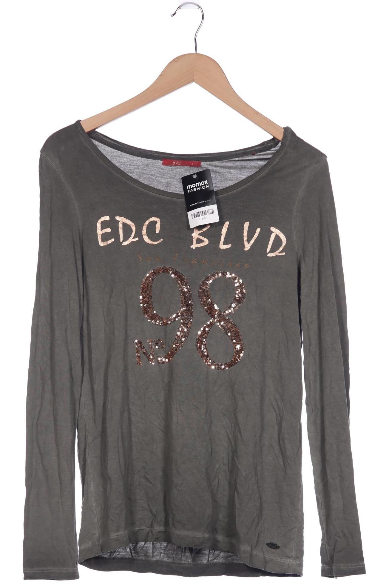 

edc by Esprit Damen Langarmshirt, grün, Gr. 36