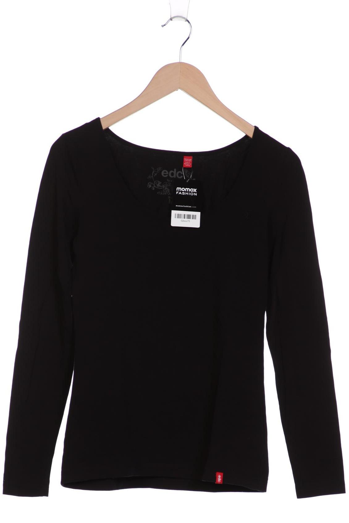 

edc by Esprit Damen Langarmshirt, schwarz, Gr. 38