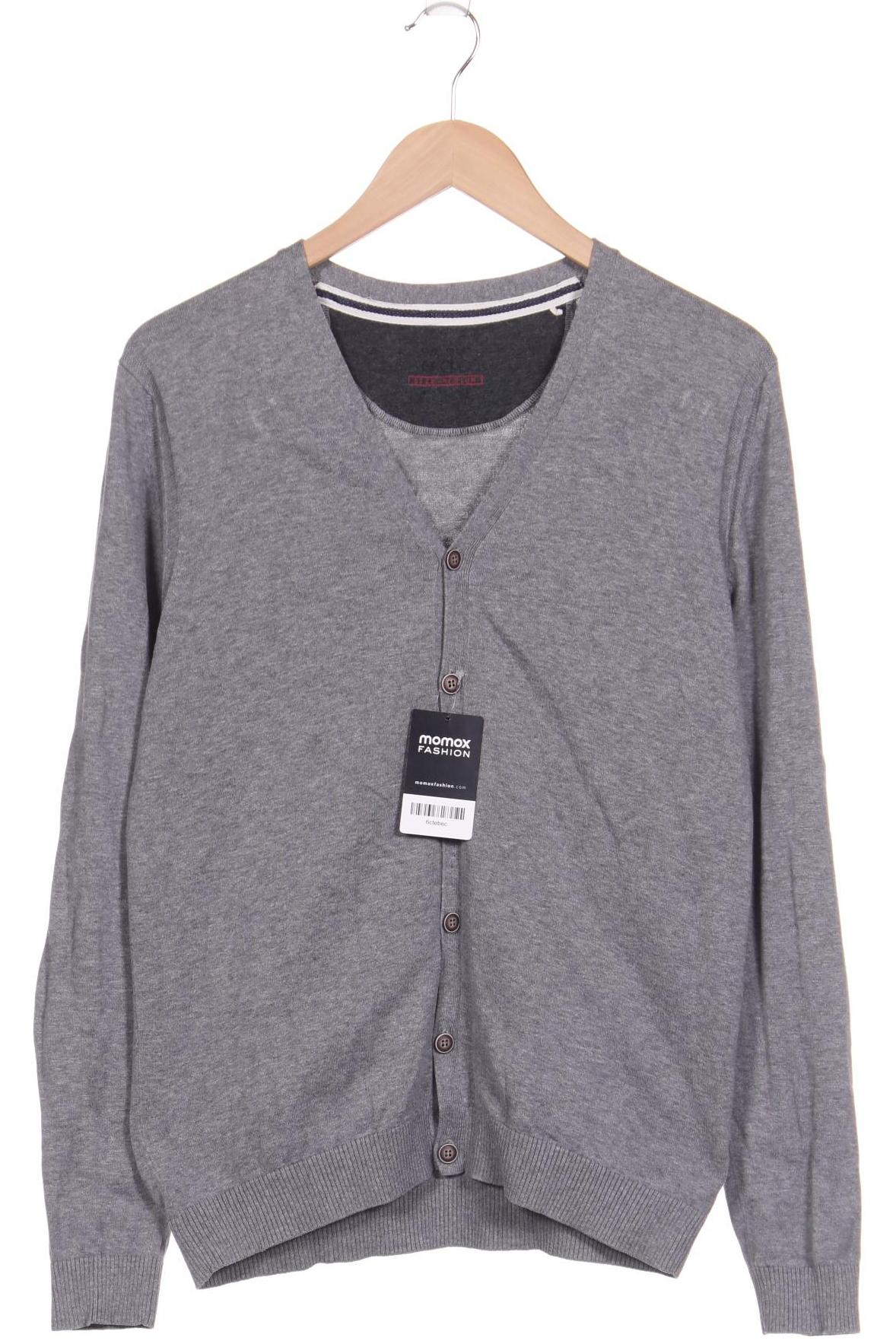 

edc by Esprit Herren Strickjacke, grau, Gr. 48