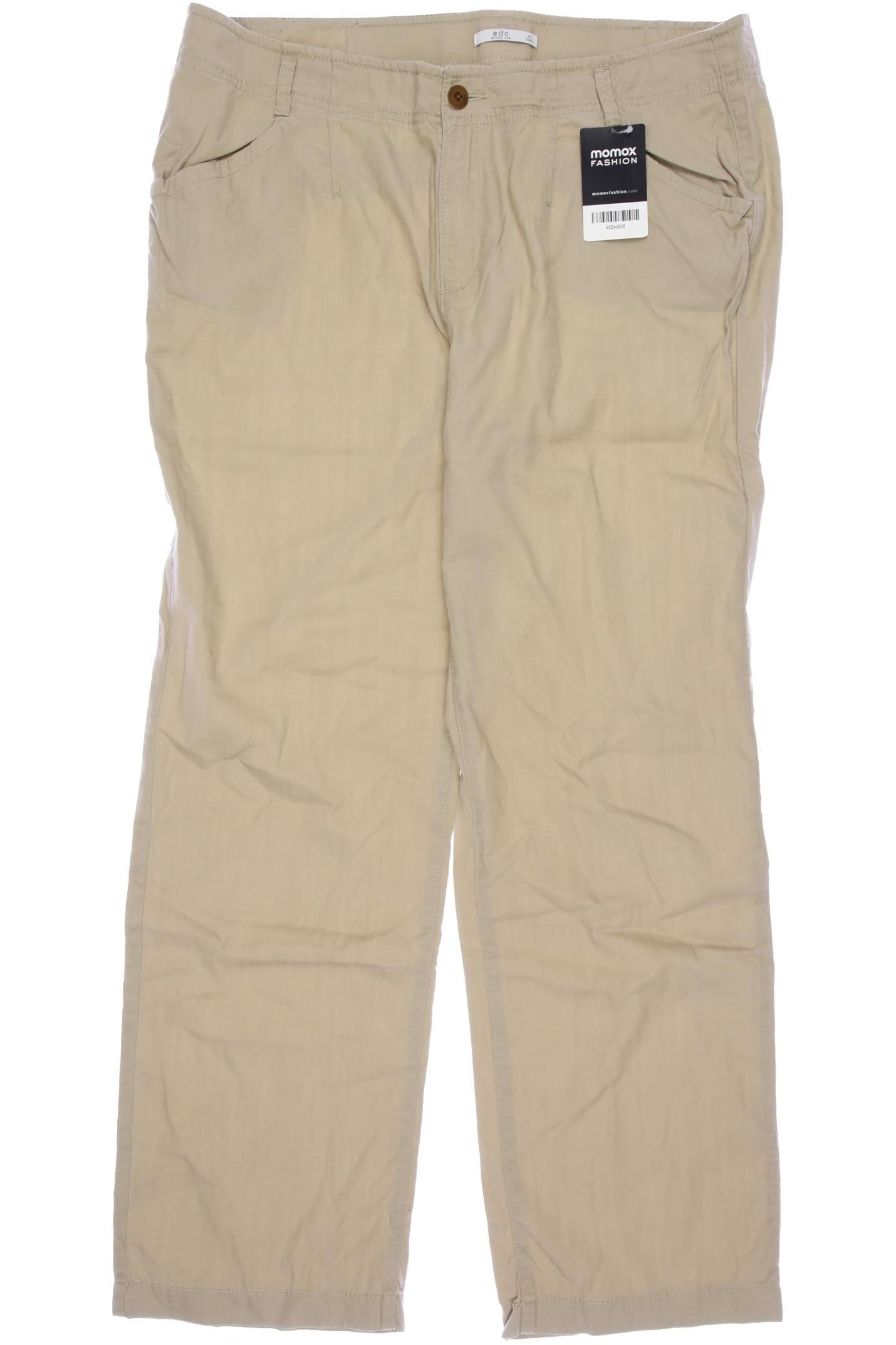 

edc by Esprit Damen Stoffhose, beige, Gr. 42