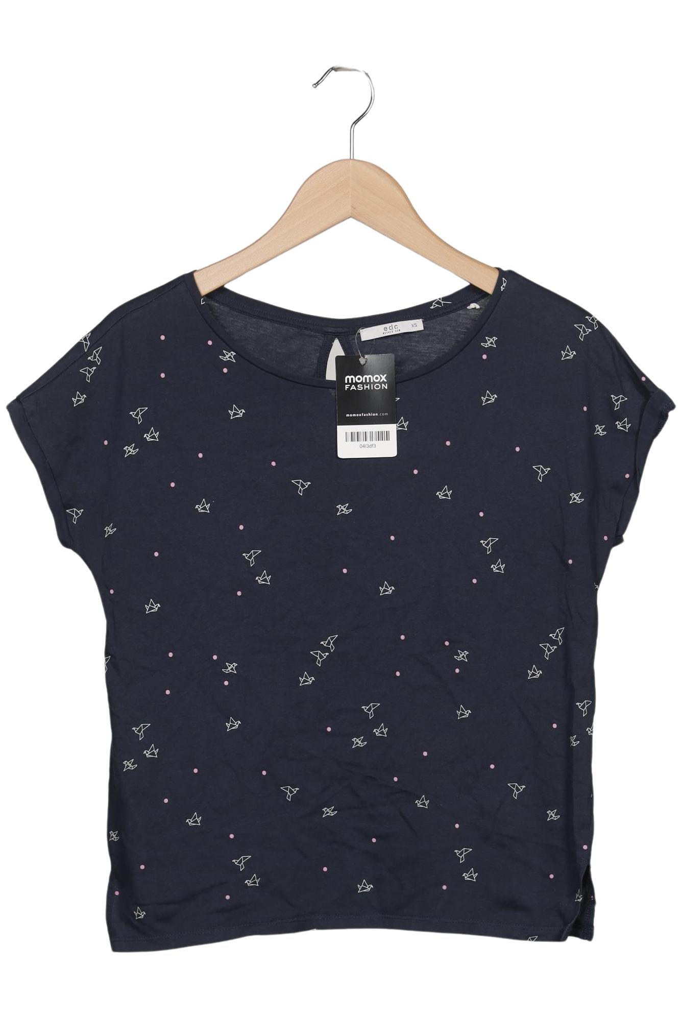 

edc by Esprit Damen T-Shirt, marineblau, Gr. 34