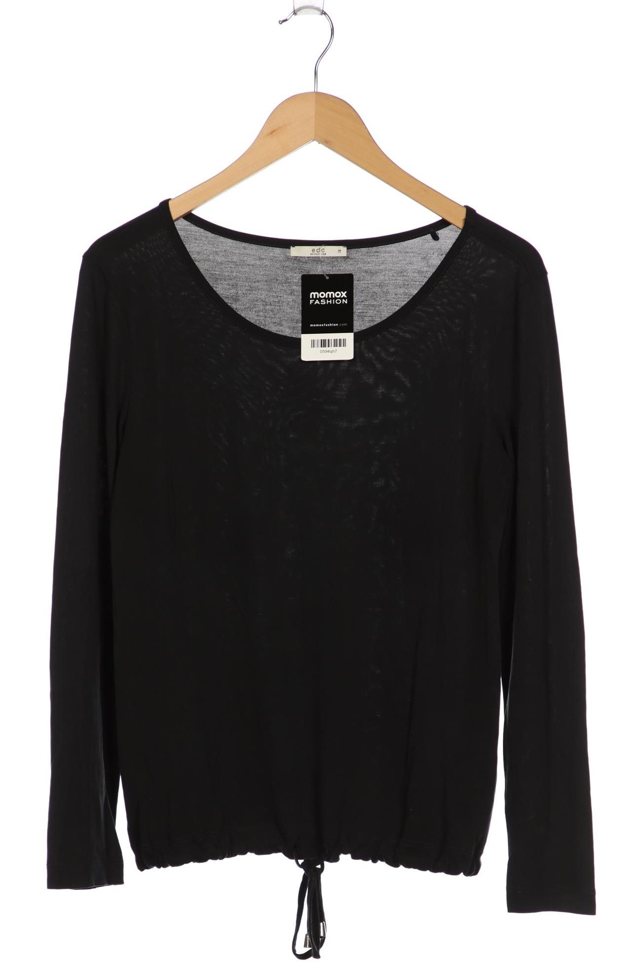 

edc by Esprit Damen Langarmshirt, schwarz, Gr. 38