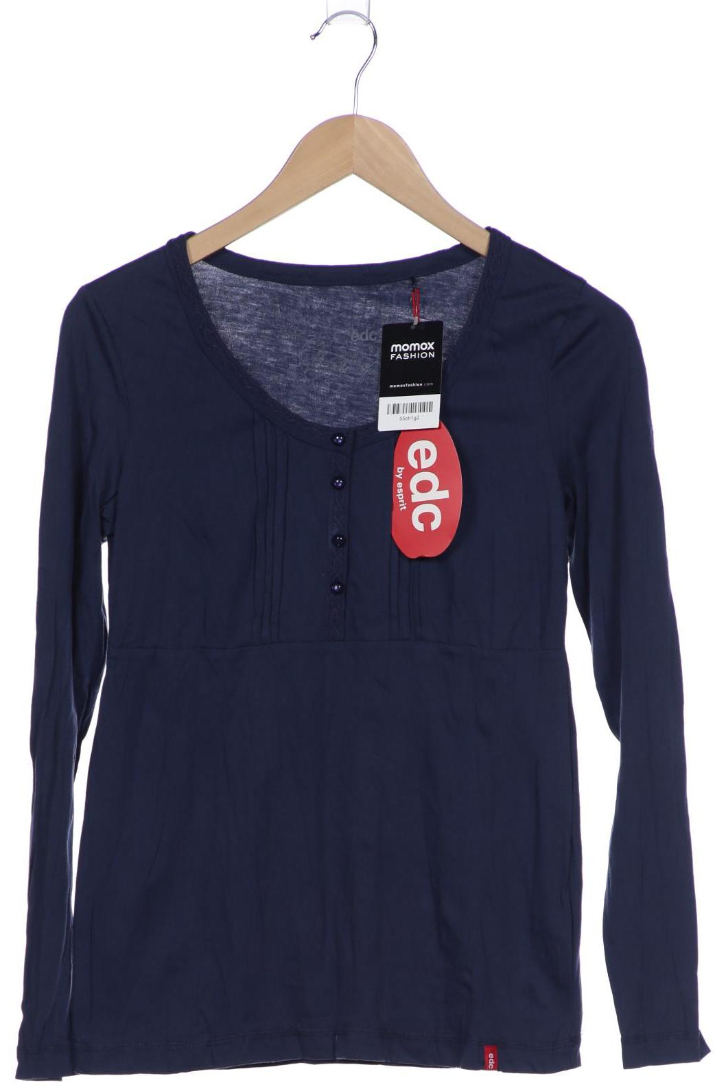 

edc by Esprit Damen Langarmshirt, marineblau, Gr. 36